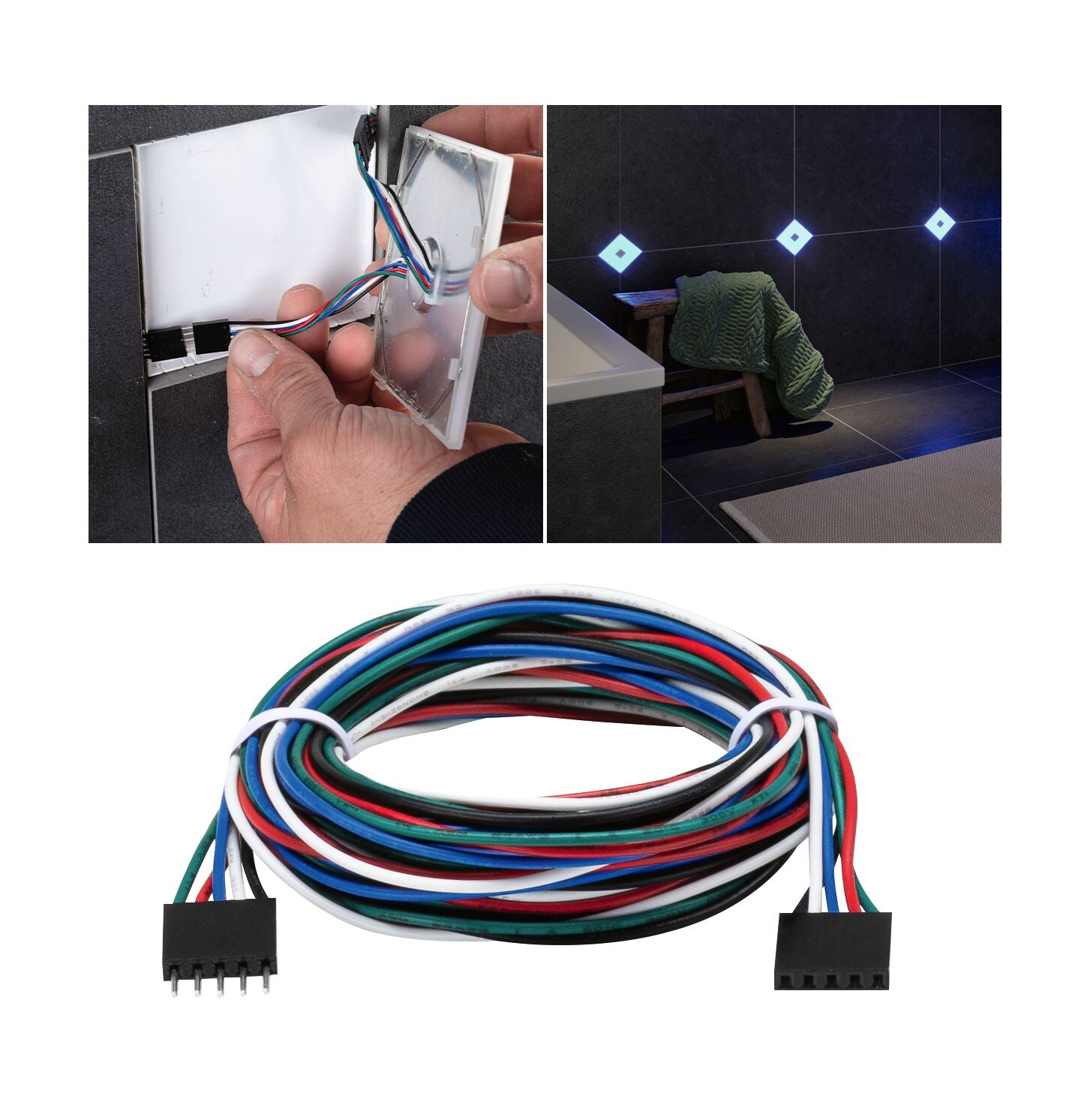 LumiTiles Square RGBW 1,95m 12V Schwarz Kunststoff - Paulmann - 78422