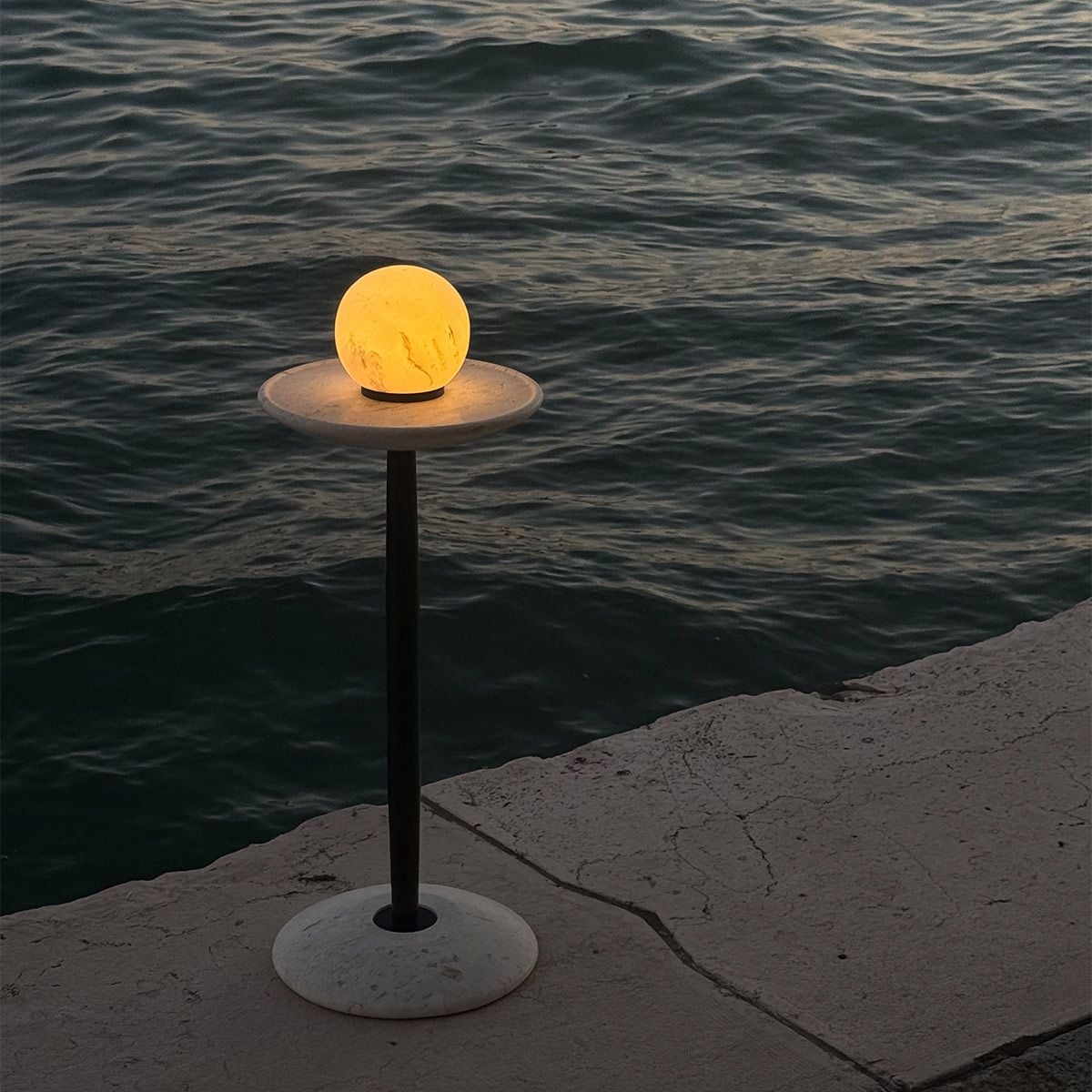 Luna LED Rechargeable Stone Table Lamp