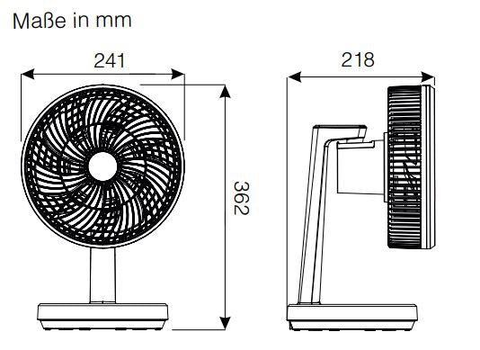 Tischventilator Nordik Mio 14 Watt schwenkbar