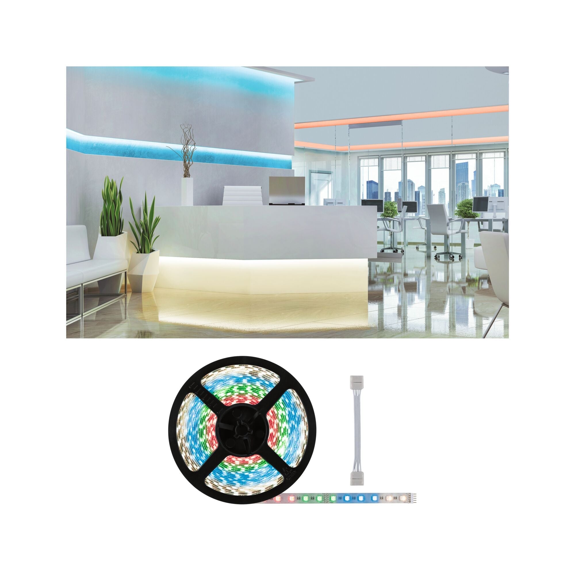 MaxLED 500 RGBW Einzelstripe inkl. Adapterkabel 10m 72W 500lm/m 60 LEDs/m RGBW+ - Paulmann - 71044