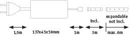 MaxLED 500 Tageslichtweiß Basisset 3m 18W 550lm/m 72 LEDs/m 6500K 36VA - Paulmann - 70580