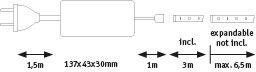 MaxLED 500 Tageslichtweiß Basisset 3m beschichtet IP44 18W 440lm/m 6500K 36VA - Paulmann - 70665