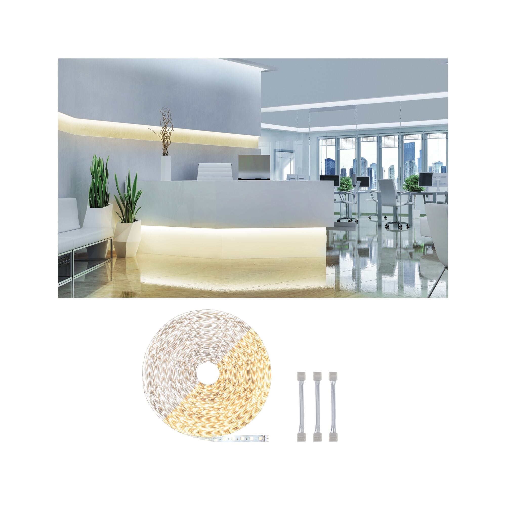 MaxLED 500 Tunable White Einzelstripe inkl. Adapterkabel 20m 72W 550lm/m 60 LEDs/m Tunable White - Paulmann - 71041