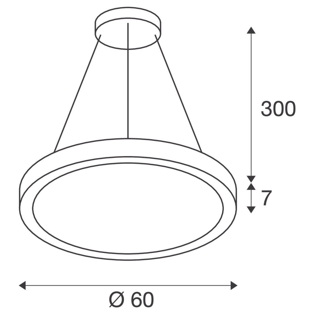 MEDO® RING 60 Pendelleuchte, Pendellänge 300 cm, 3000/4000 K, 110°, PHASE, schwarz, - SLV - 1008591
