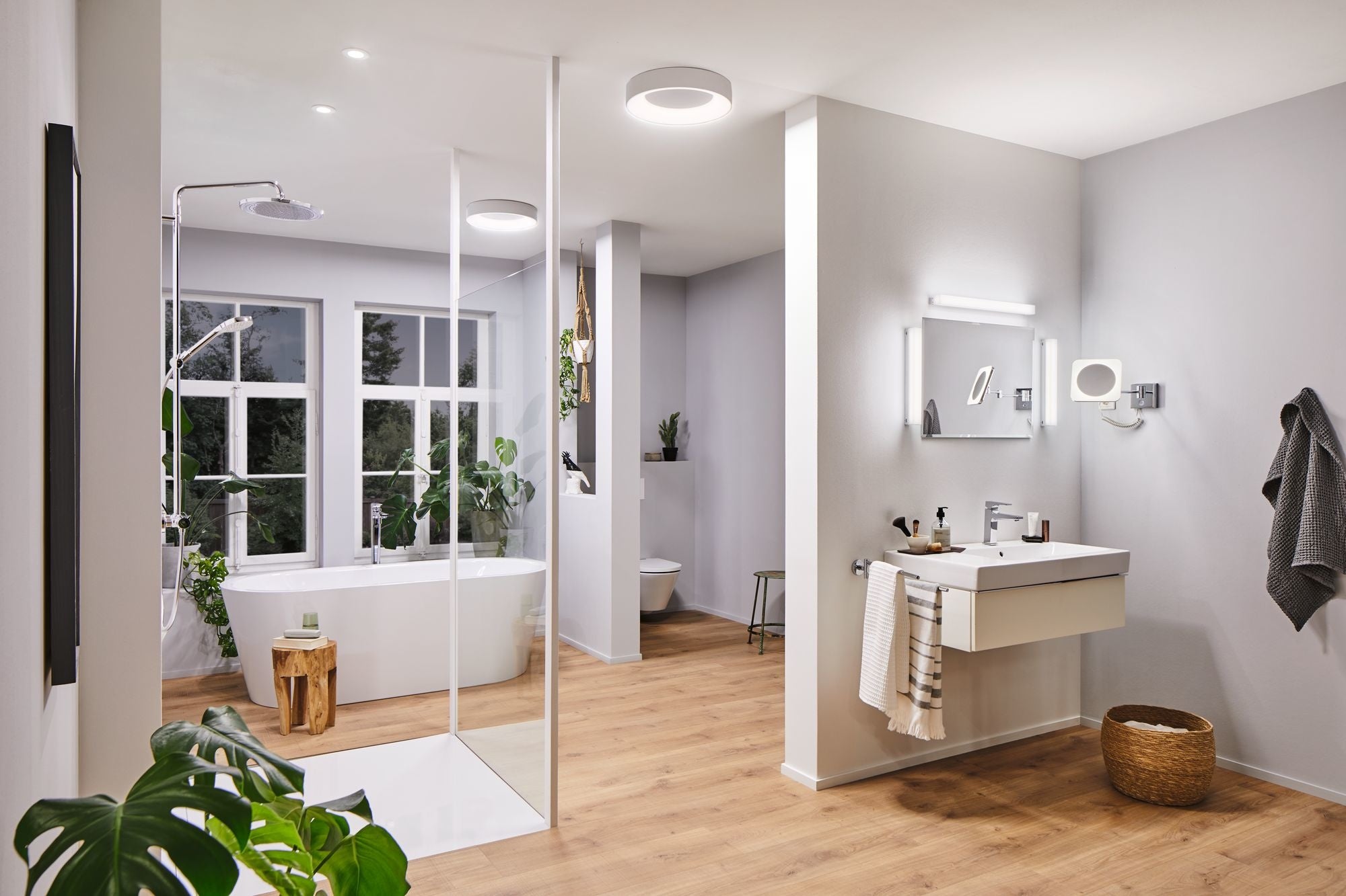 HomeSpa LED Kosmetikspiegel Jora IP44 Chrom#Weiß#Spiegel 3,3W WhiteSwitch 2.700K