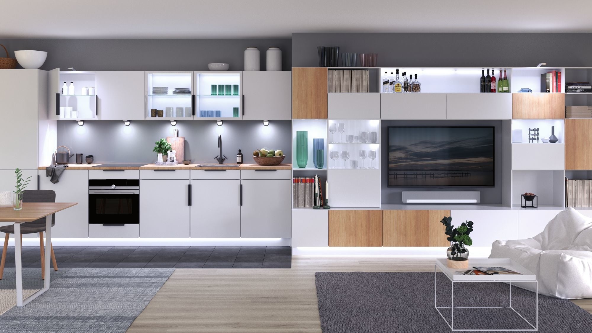 Möbelleuchten Clever Connect Panel Flad Weiß matt 12V 6W TunableWhite 2.700K