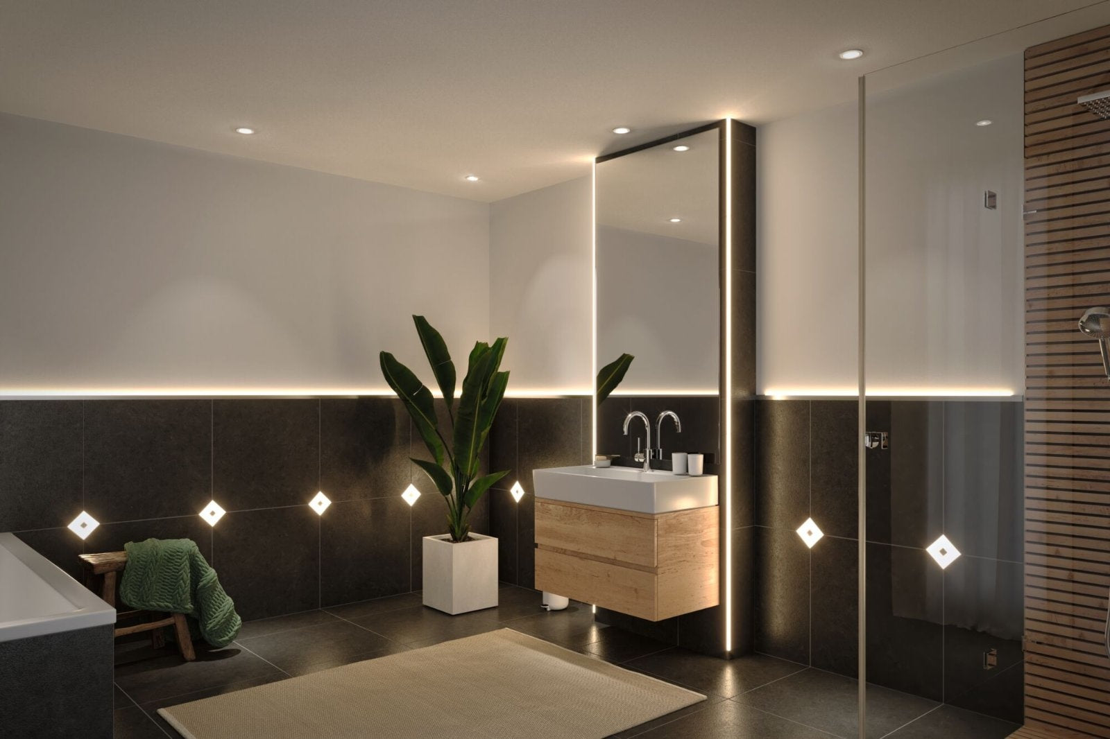 LumiTiles LED Strip Profil Frame 2m Alu eloxiert/Satin