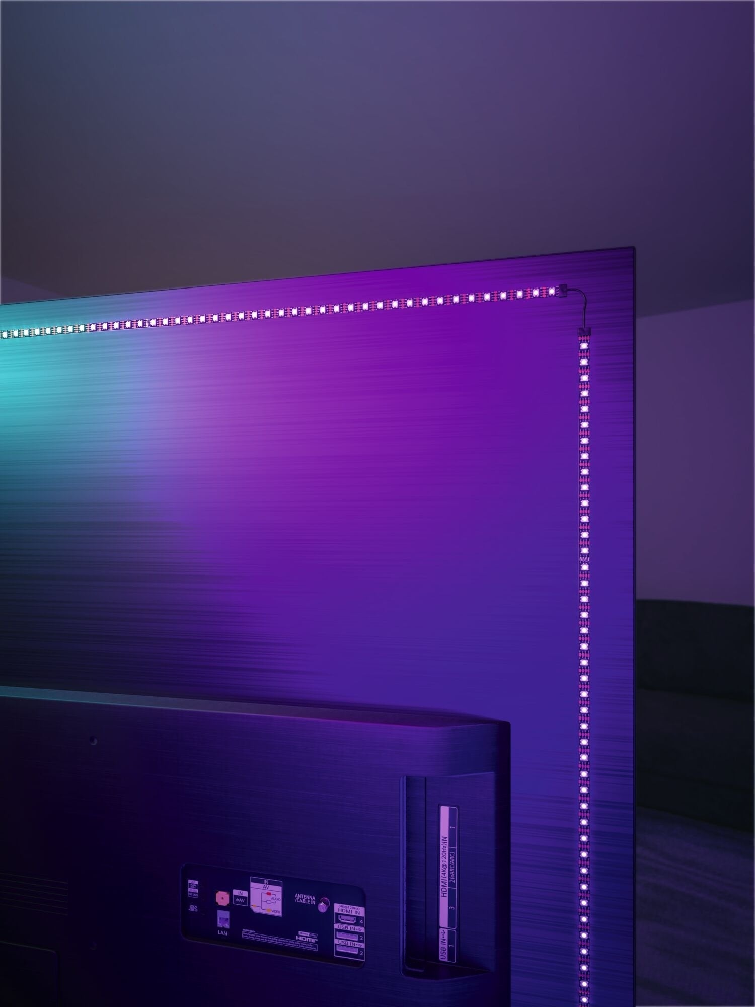 EntertainLED USB LED Strip TV-Beleuchtung 65 Zoll 2,4m 4W 60LEDs/m RGB+