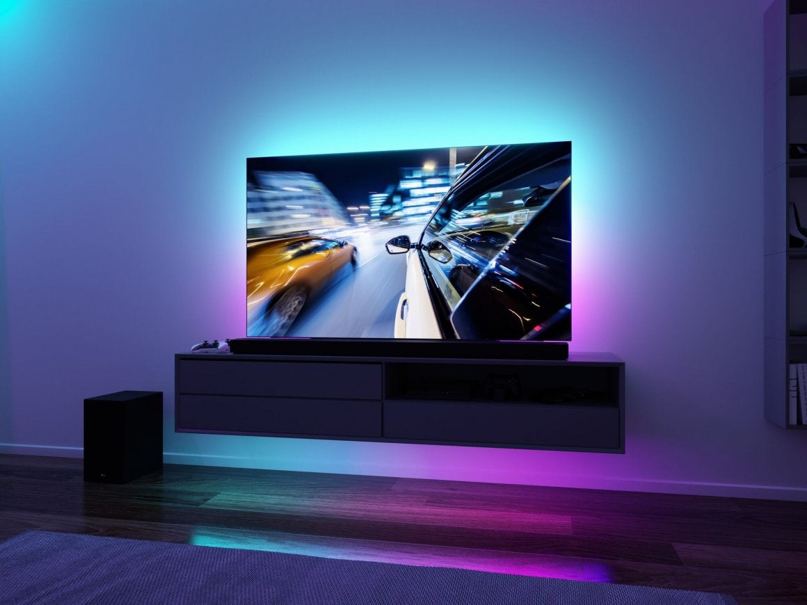 EntertainLED USB LED Strip TV-Beleuchtung 65 Zoll 2,4m 4W 60LEDs/m RGB+