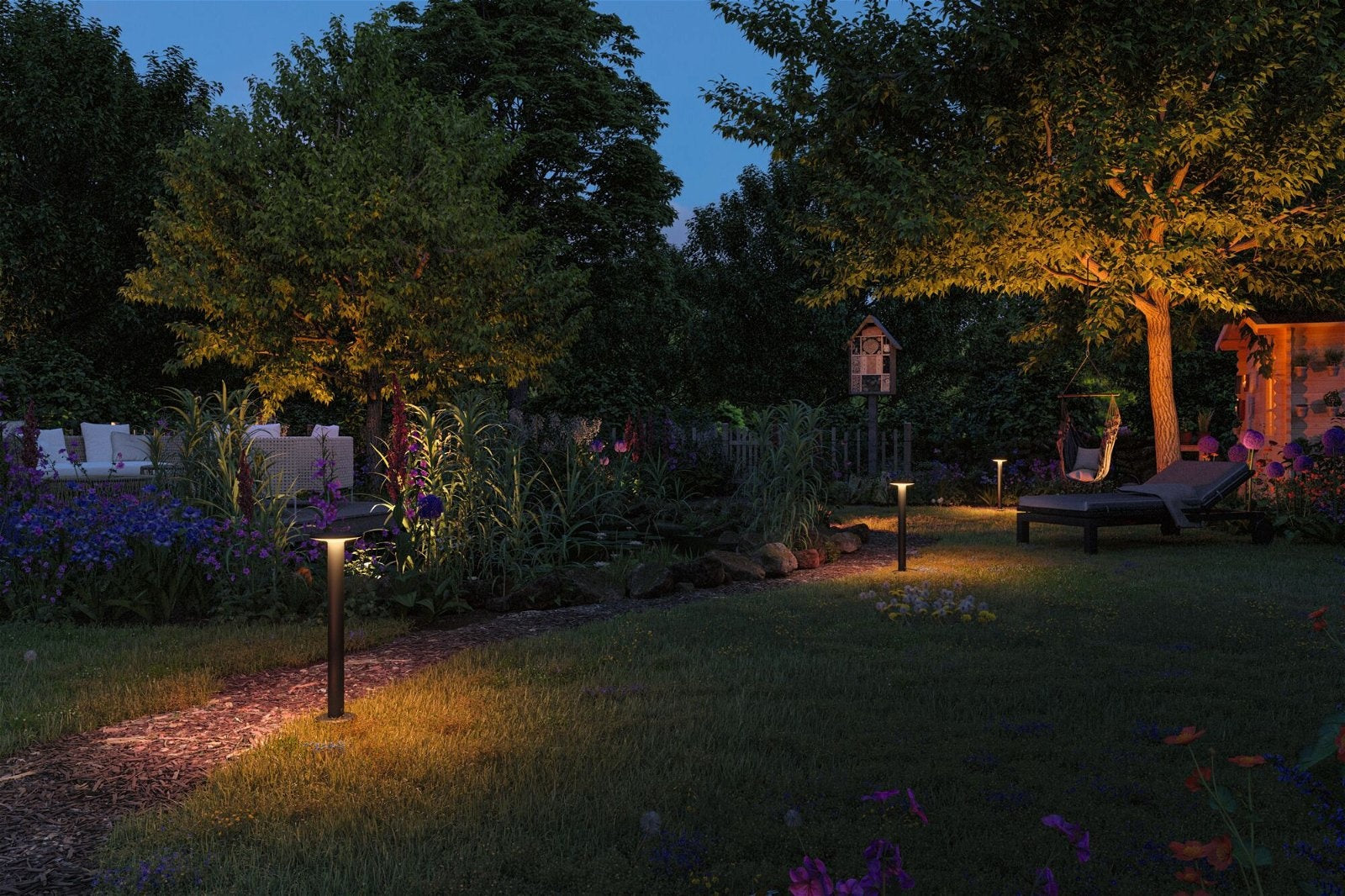 Plug & Shine LED Pollerleuchte Plate Einzelleuchte IP44 2200K 7W Anthrazit