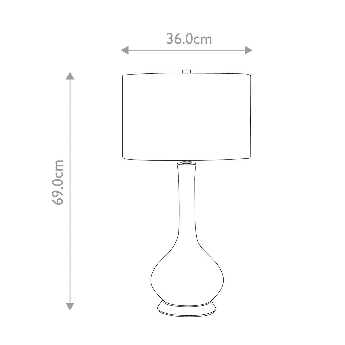 Milo 1-flammige Tischlampe - Poliertes Nickel, Weiß, Orange