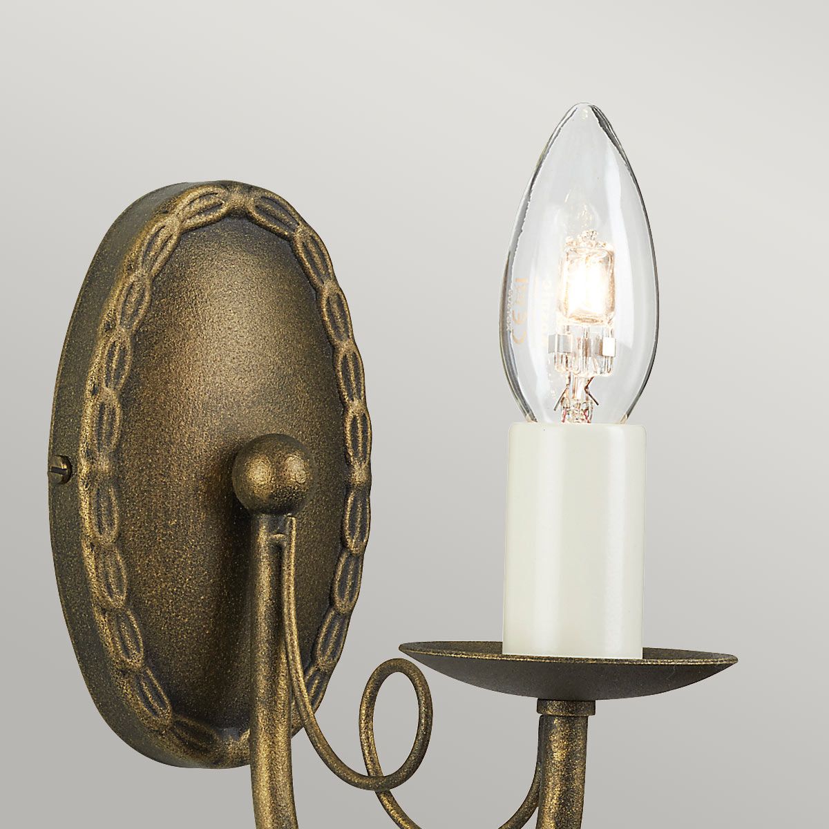 Wandleuchte Minster 1-flammig - Schwarz/Gold Patina