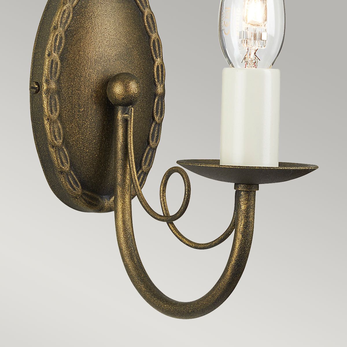 Wandleuchte Minster 1-flammig - Schwarz/Gold Patina