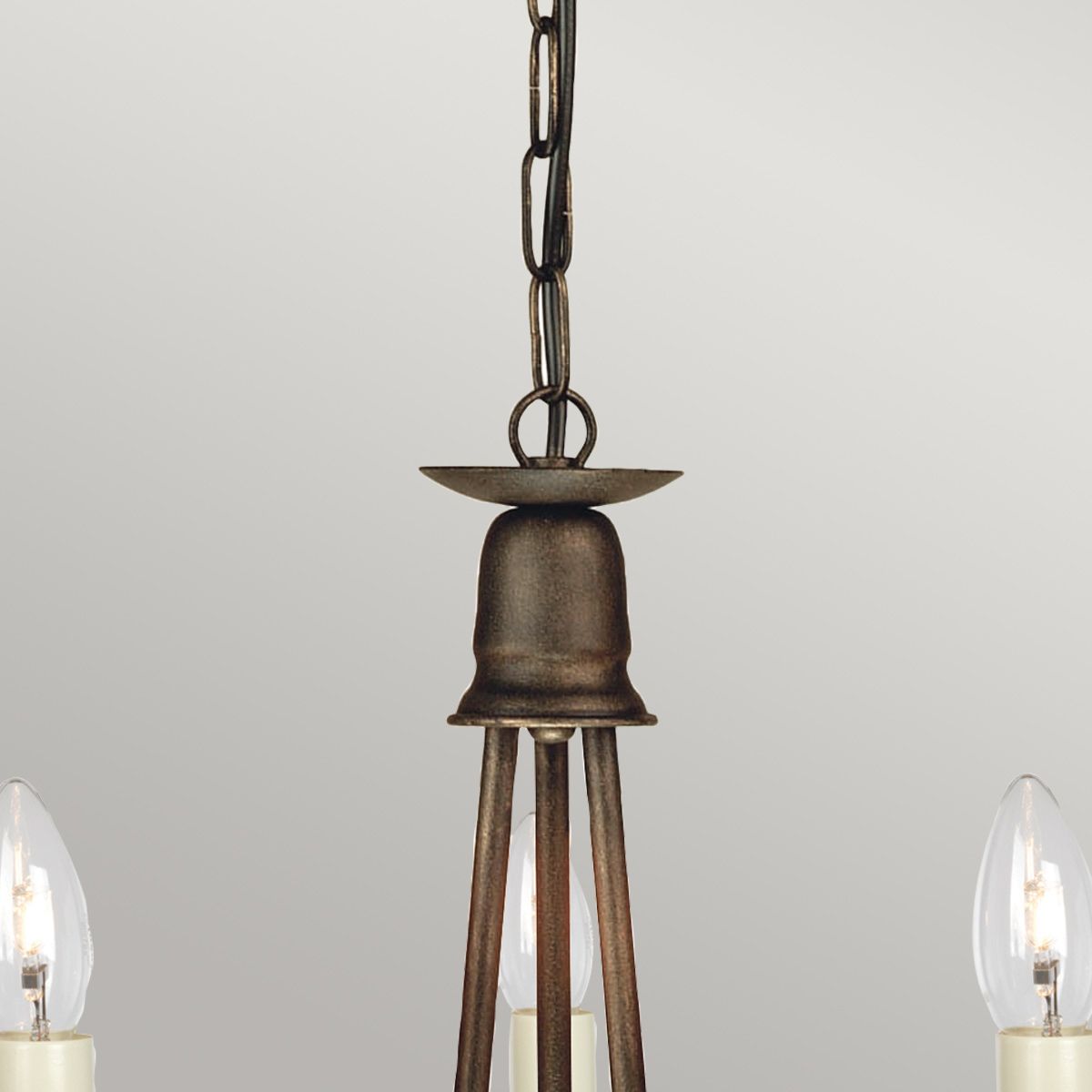 Kronleuchter Minster 3-flammig - Schwarz/Gold Patina
