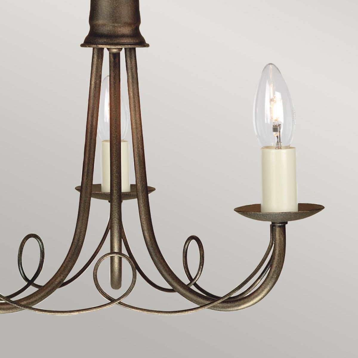 Kronleuchter Minster 3-flammig - Schwarz/Gold Patina