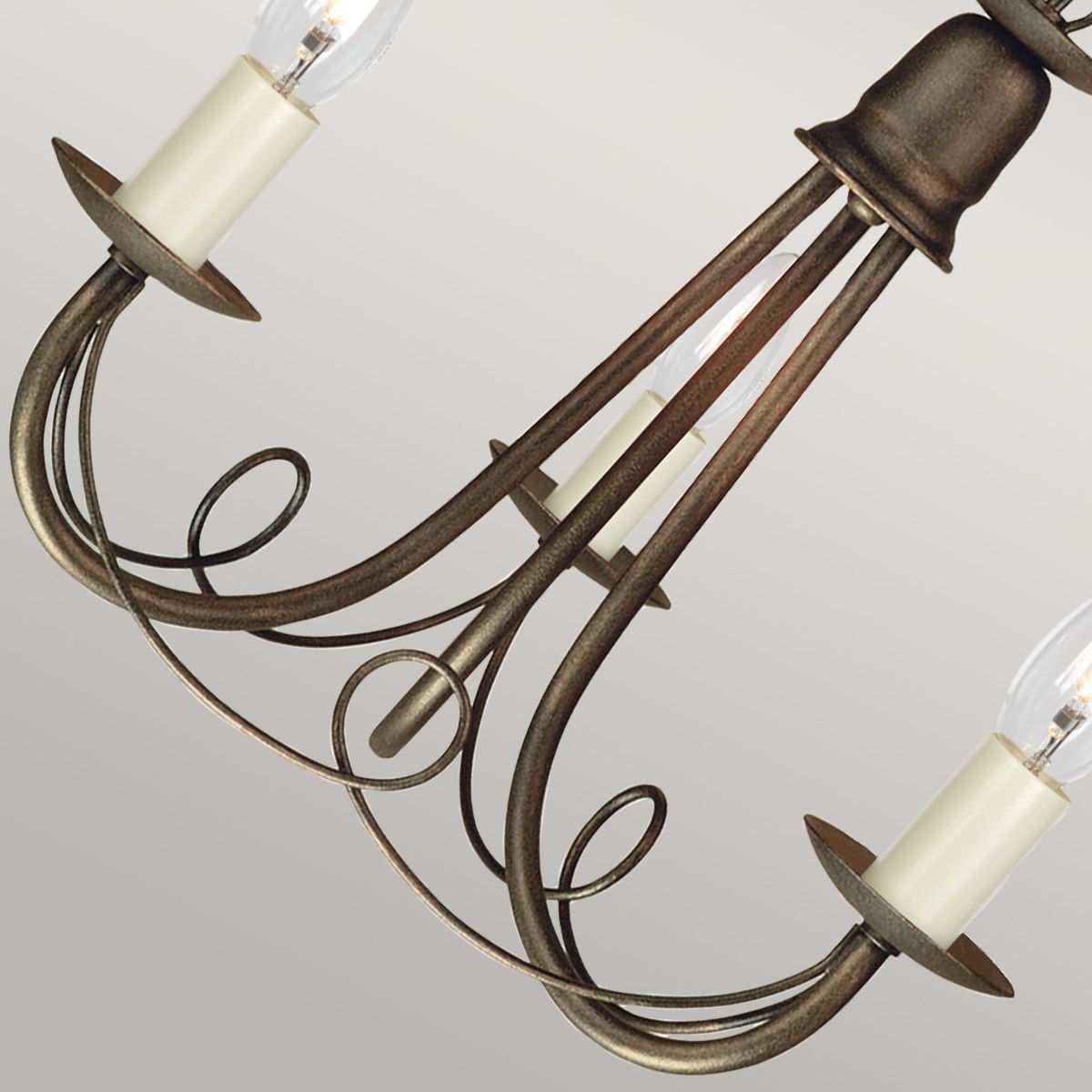 Kronleuchter Minster 3-flammig - Schwarz/Gold Patina