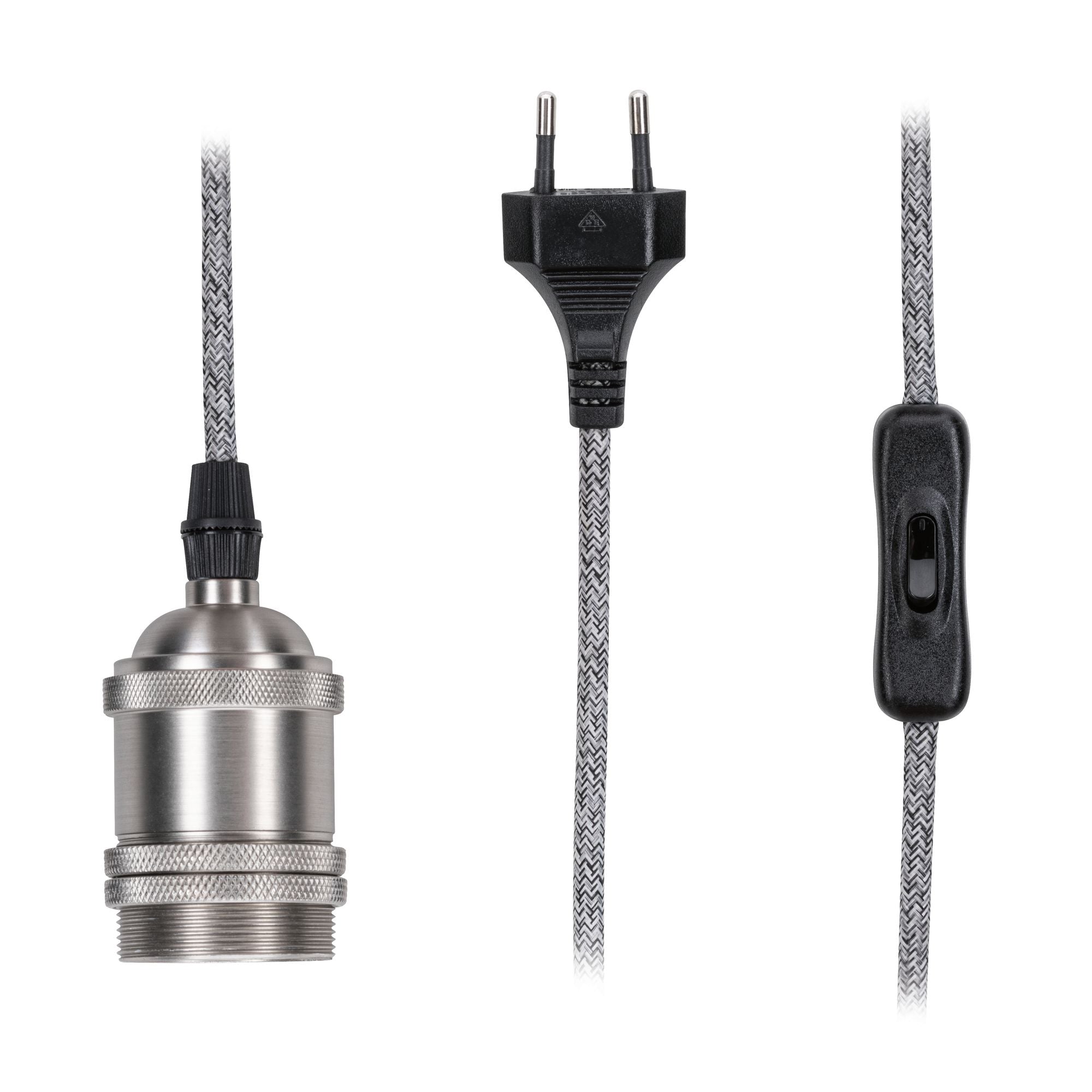 Neordic Eldar inkl. Stecker E27 max. 20W Grau/Nickel dimmbar Metall - Paulmann - 79771