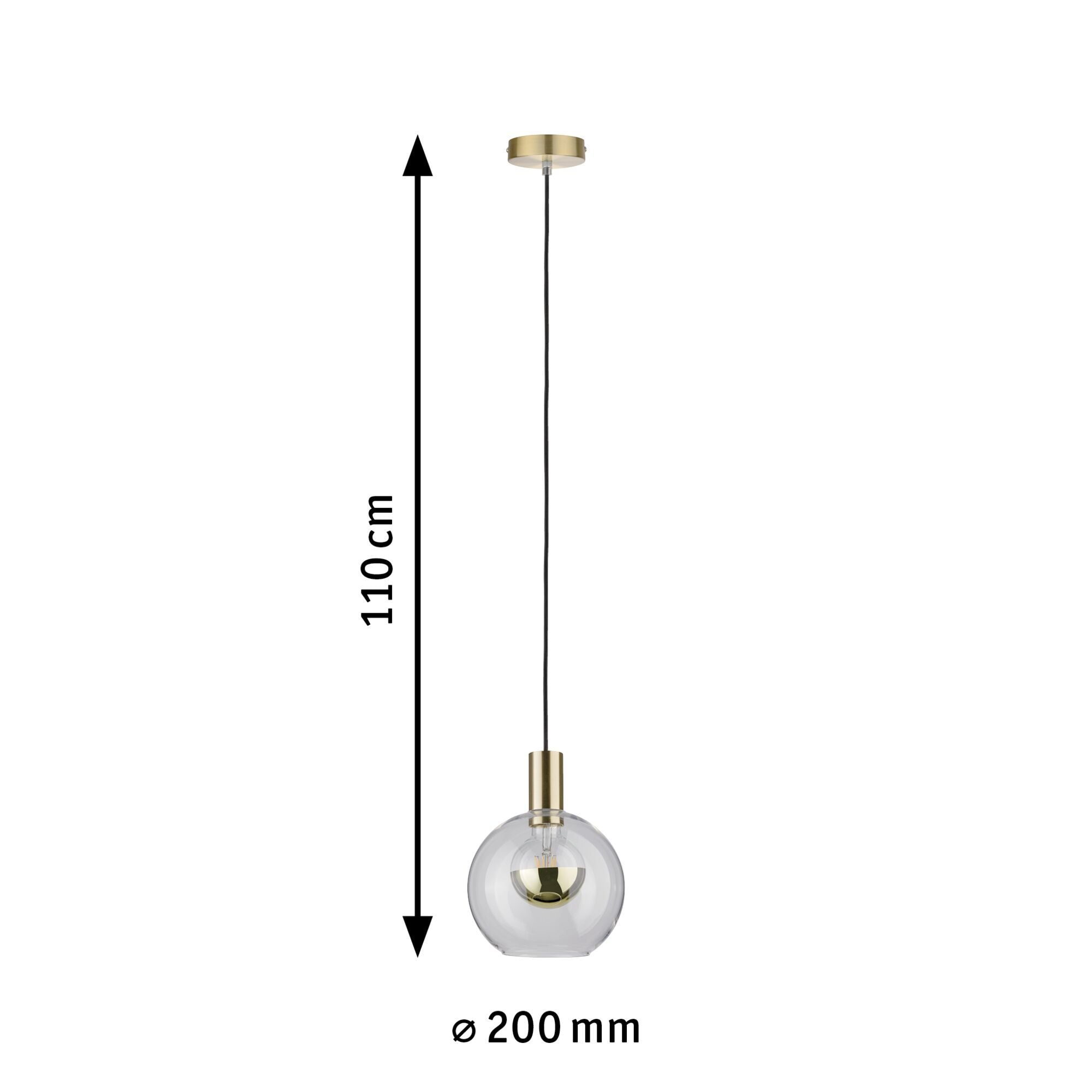 Neordic Esben E27 max. 20W Klar/Messing gebürstet dimmbar Glas/Metall - Paulmann - 79725