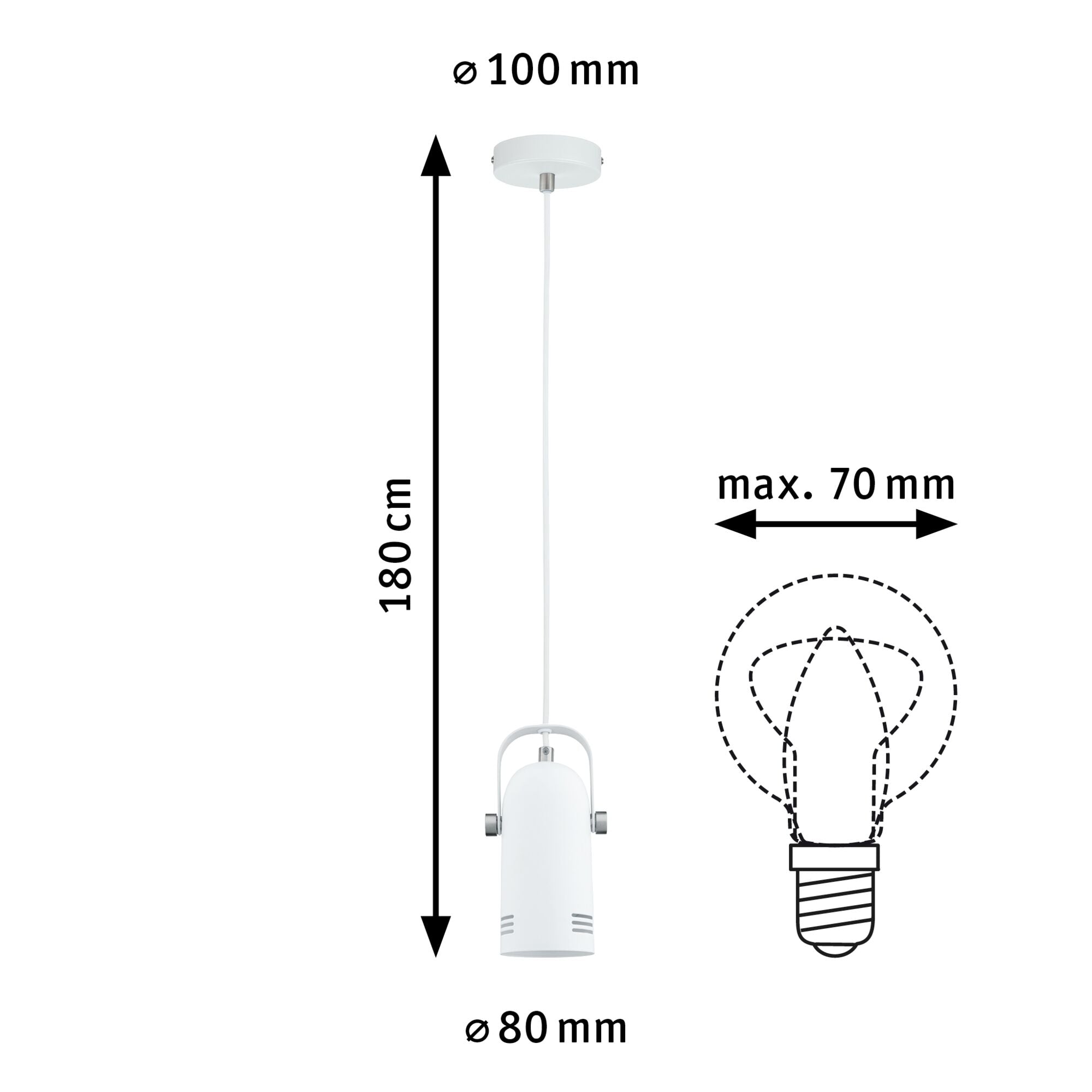 Neordic Lavea E27 max. 15W Weiß dimmbar Metall - Paulmann - 79767