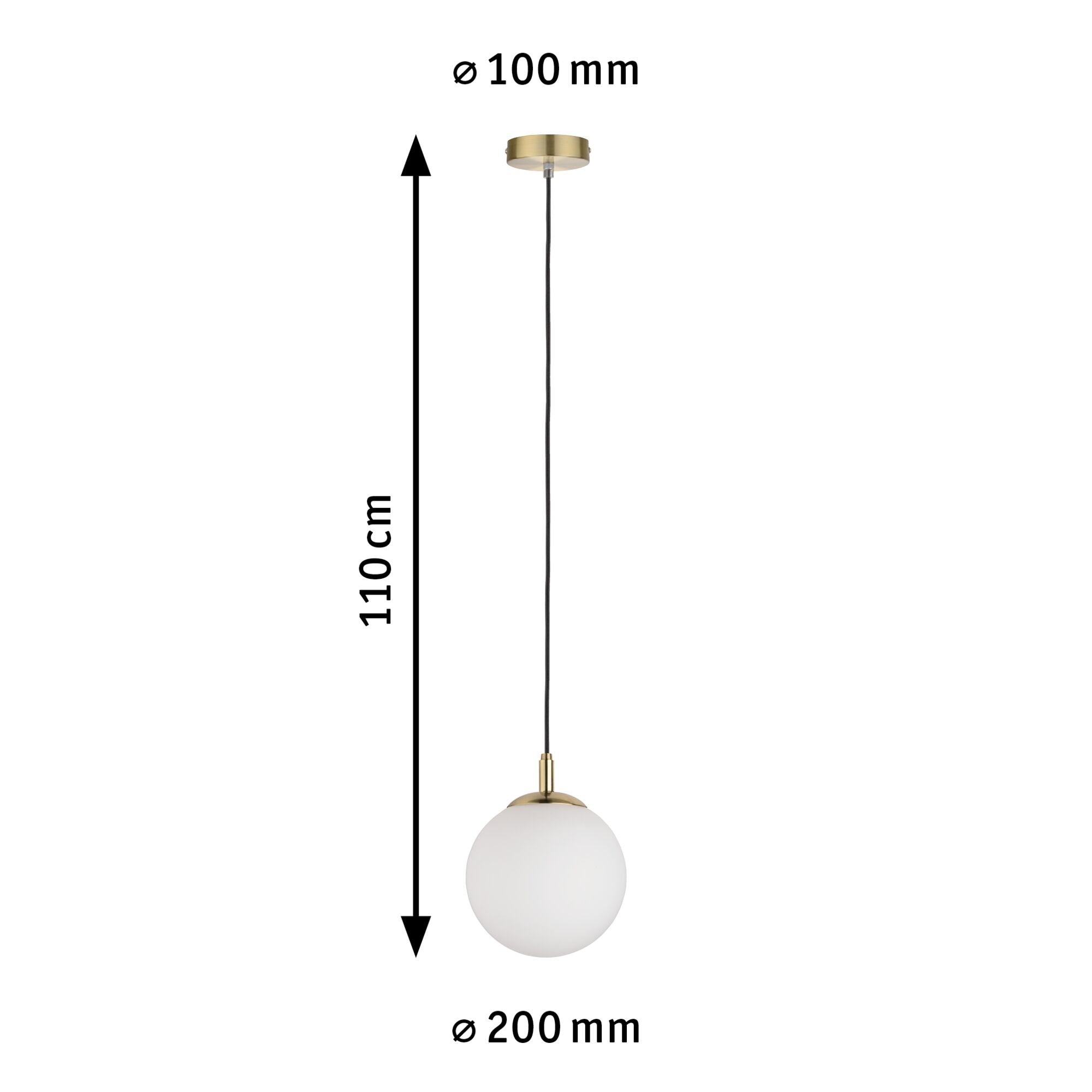 Neordic Menja E27 max. 20W Weiß/Messing gebürstet dimmbar Glas/Metall - Paulmann - 79733