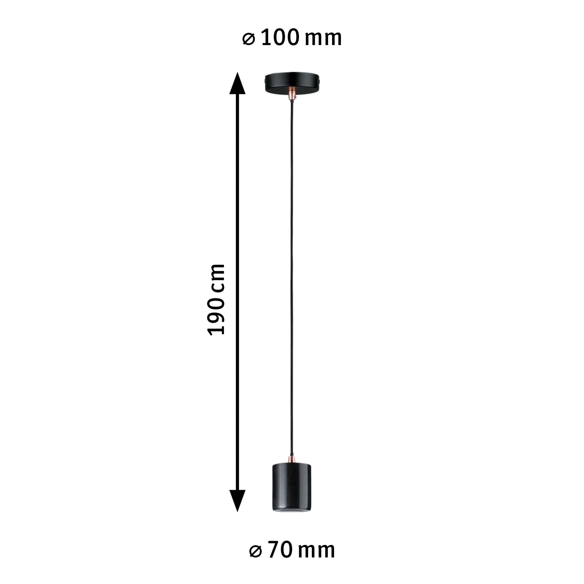 Neordic Nordin E27 max. 60W Schwarz/Marmor/Kupfer matt dimmbar Marmor - Paulmann - 79751