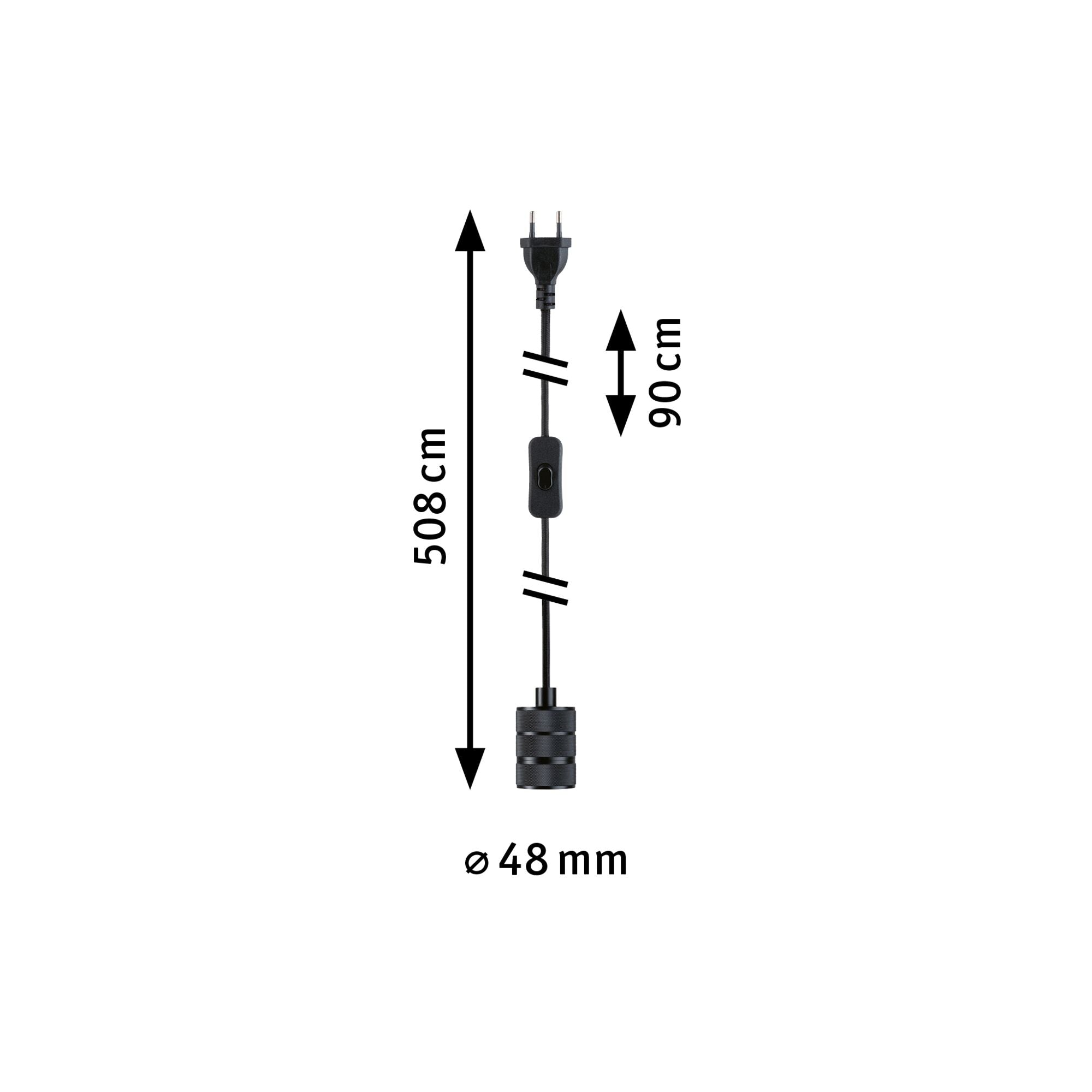 Neordic Tilla inkl. Stecker E27 max. 20W Schwarz dimmbar Metall - Paulmann - 78436