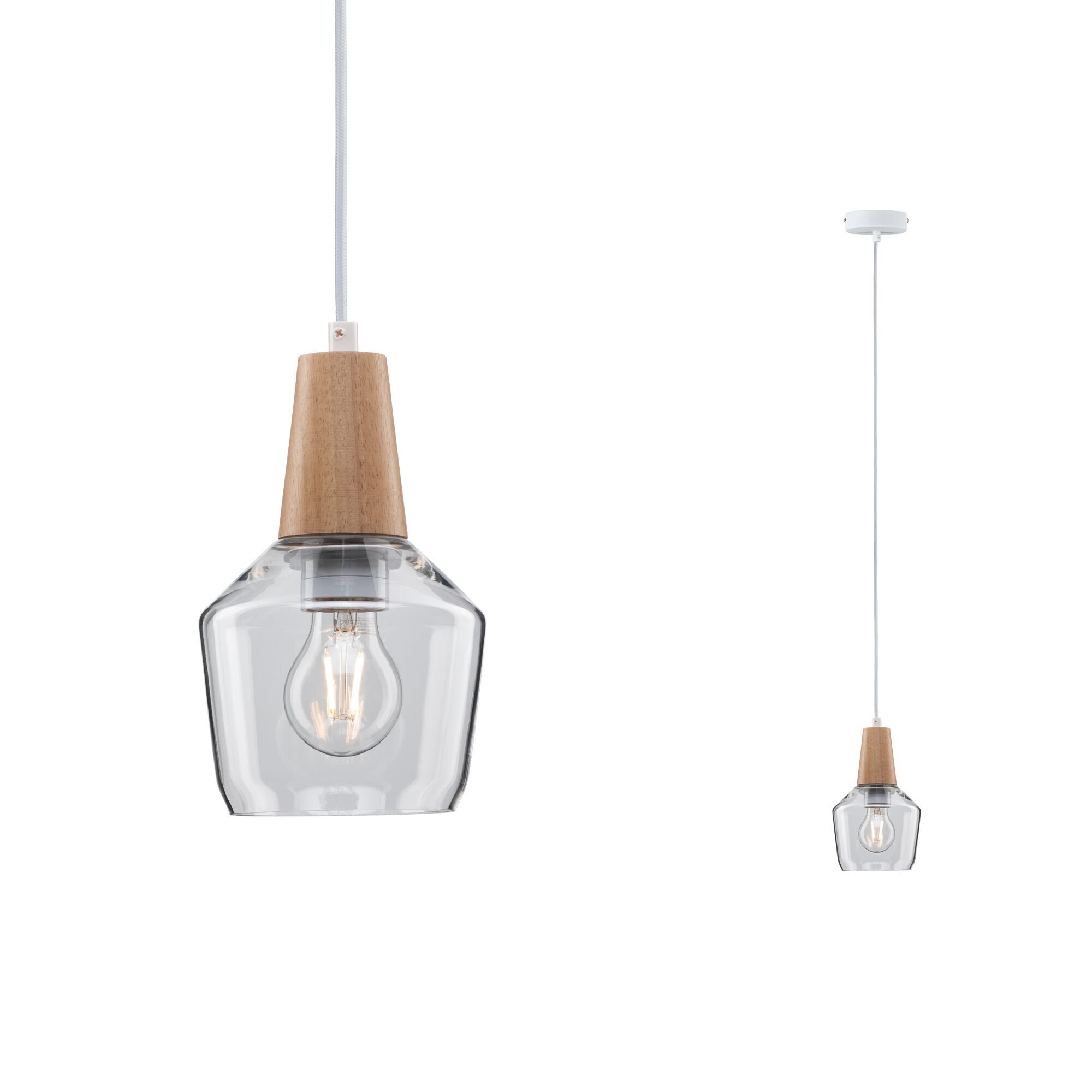 Neordic Ylvie E27 max. 20W Holz/Klar dimmbar Holz/Glas - Paulmann - 79745
