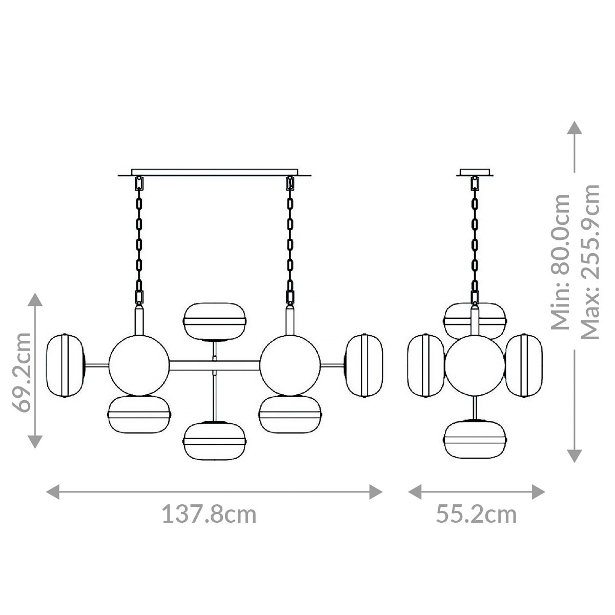 Nottingham 10 - flammige lineare Pendelleuchte - Eurofase - QN - NOTTINGHAM - 10LP - AB
