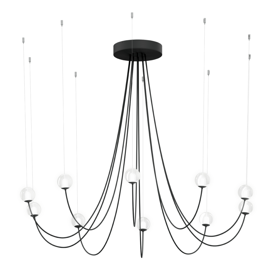 Wever & Ducré OPLIA CHANDELIER pendant light in matt black