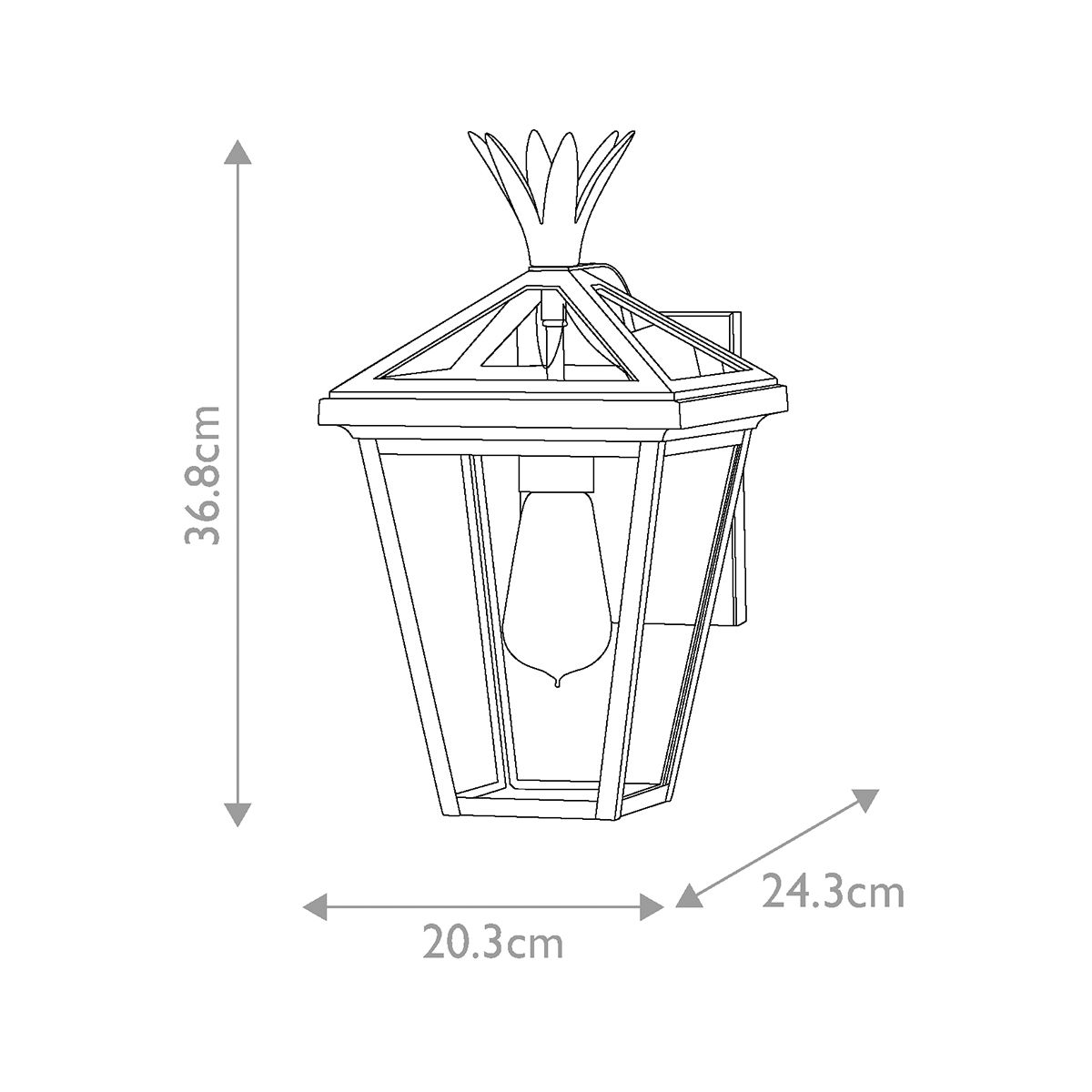 Palma 1 l kleine Wandlaterne - Schwarz - Elsteadlighting - HK - PALMA - S - BK