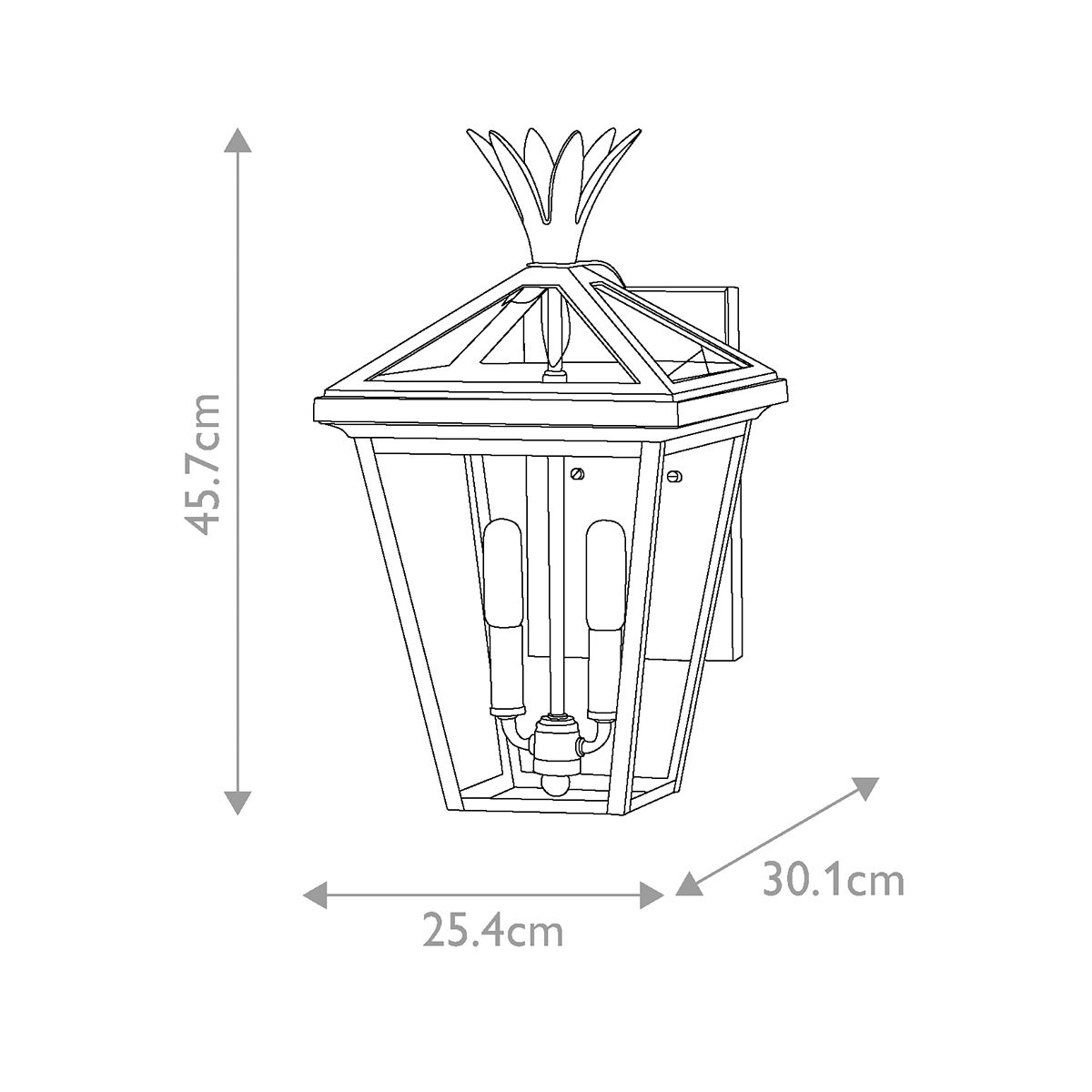 Palma 2 l mittelgroße Wandlaterne – brünierte Bronze - Elsteadlighting - HK - PALMA - M - BU