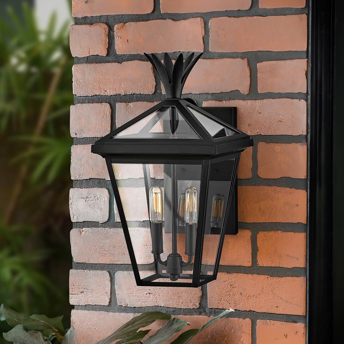 Palma 2lt mittelgroße Wandlaterne - Schwarz - Elsteadlighting - HK - PALMA - M - BK