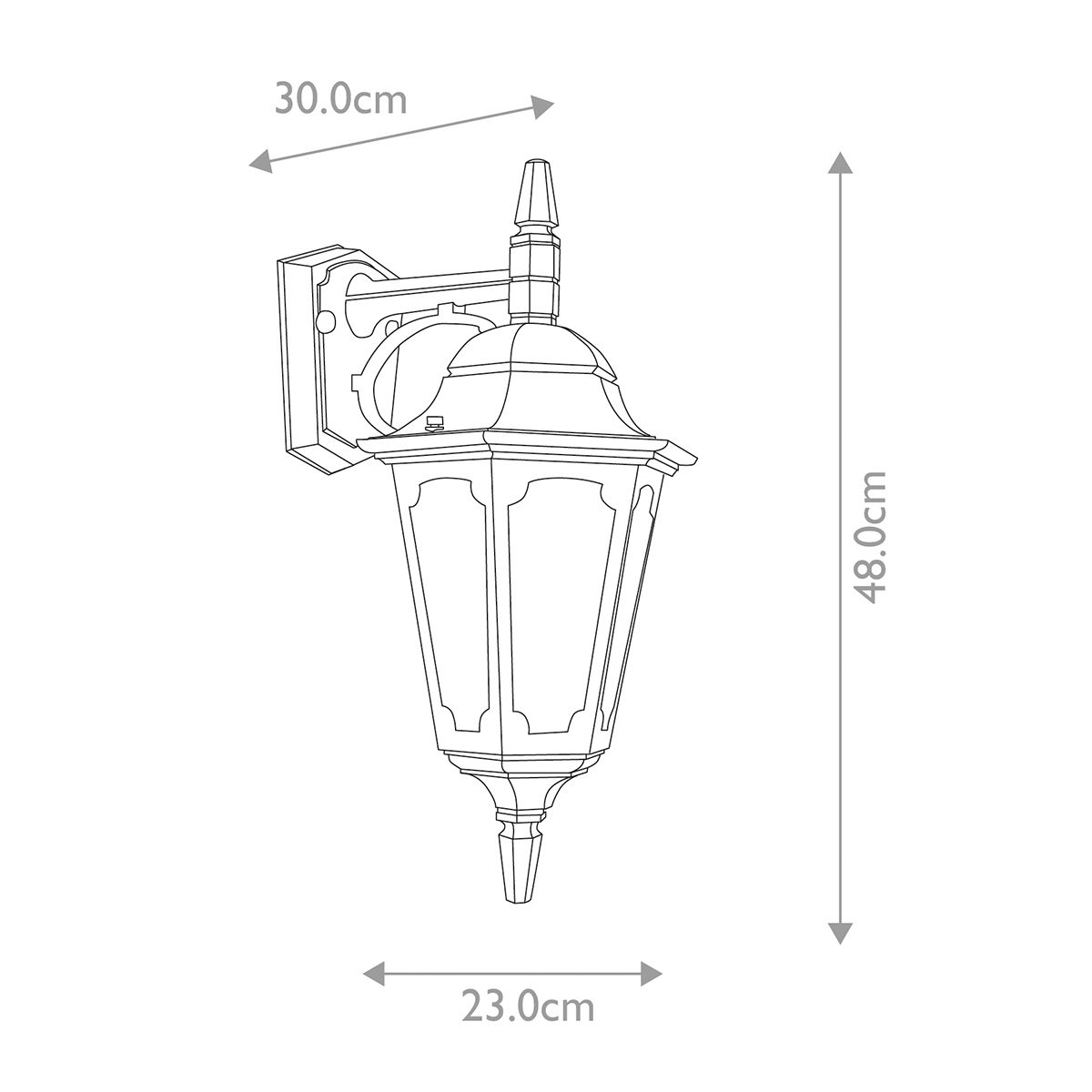 Parish 1 - flammige Wandlaterne - Schwarz - Elsteadlighting - PR2 - BLACK