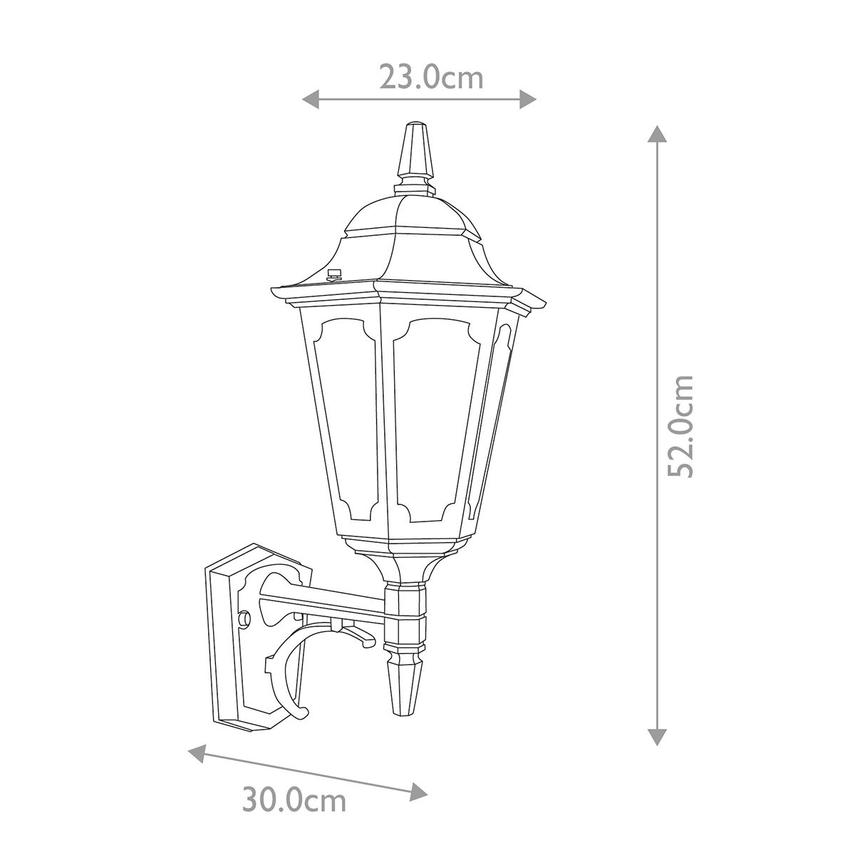 Parish 1 Wandlaterne mit Licht - Schwarz - Elsteadlighting - PR1 - BLACK