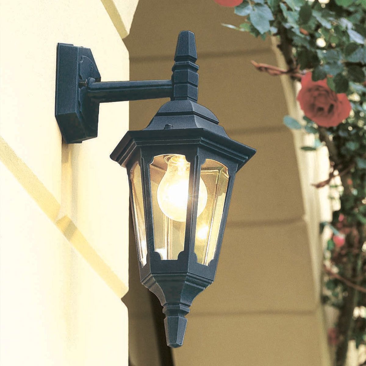 Parish Mini Wandlaterne mit 1 Licht, nach unten gerichtet, Schwarz - Elsteadlighting - PRM2 - BLACK