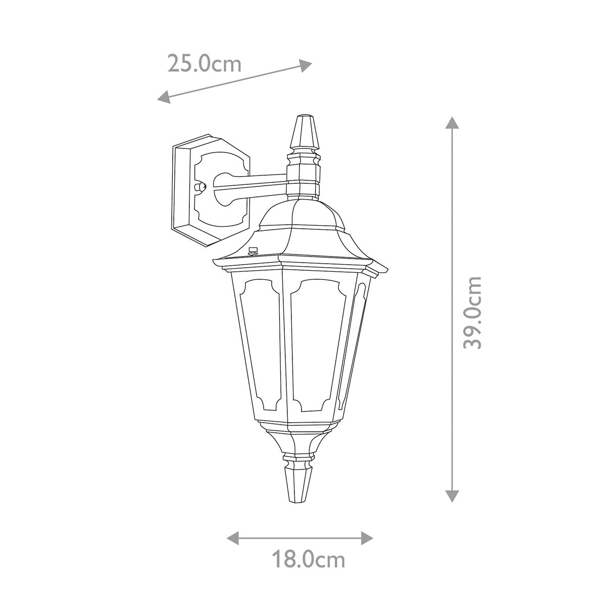 Parish Mini Wandlaterne mit 1 Licht, nach unten gerichtet, Schwarz - Elsteadlighting - PRM2 - BLACK