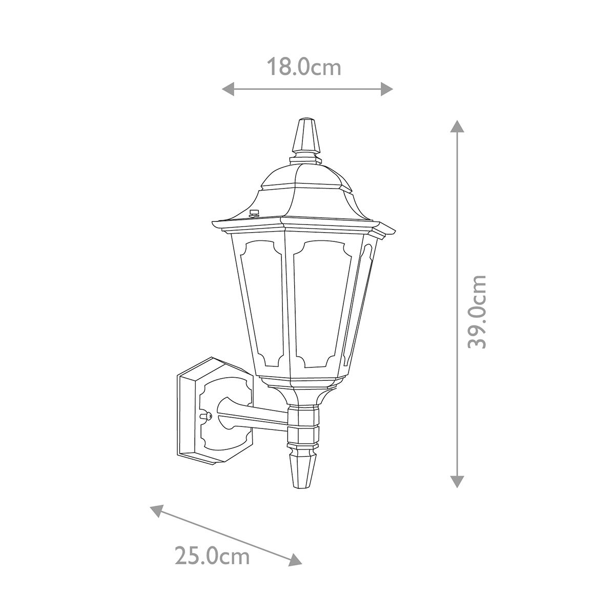 Parish Mini Wandlaterne mit 1 Licht, Schwarz - Elsteadlighting - PRM1 - BLACK