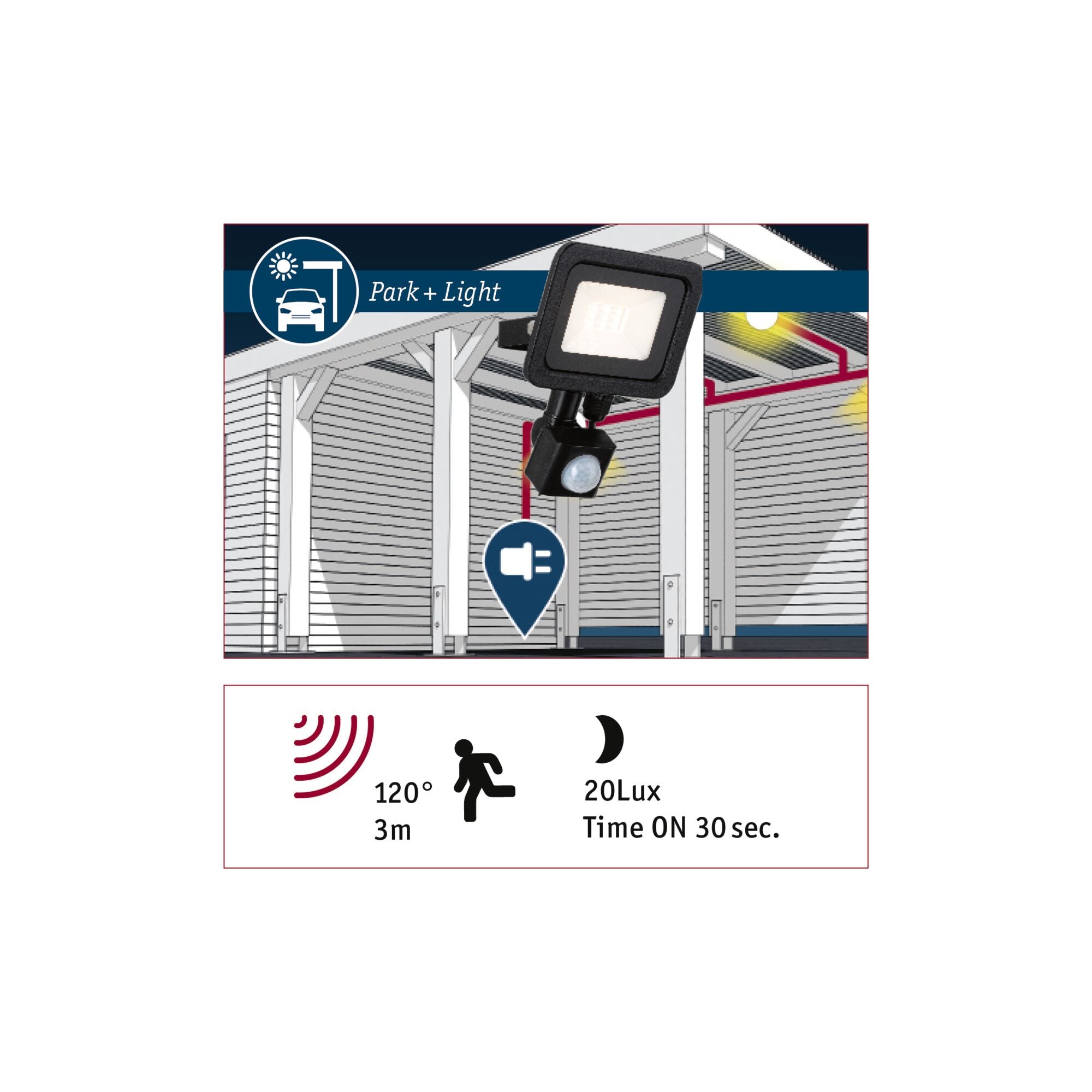 Park + Light Ikosea IP44 50x203mm 3000K 5,6W 350lm 12V Anthrazit Kunststoff - Paulmann - 94519