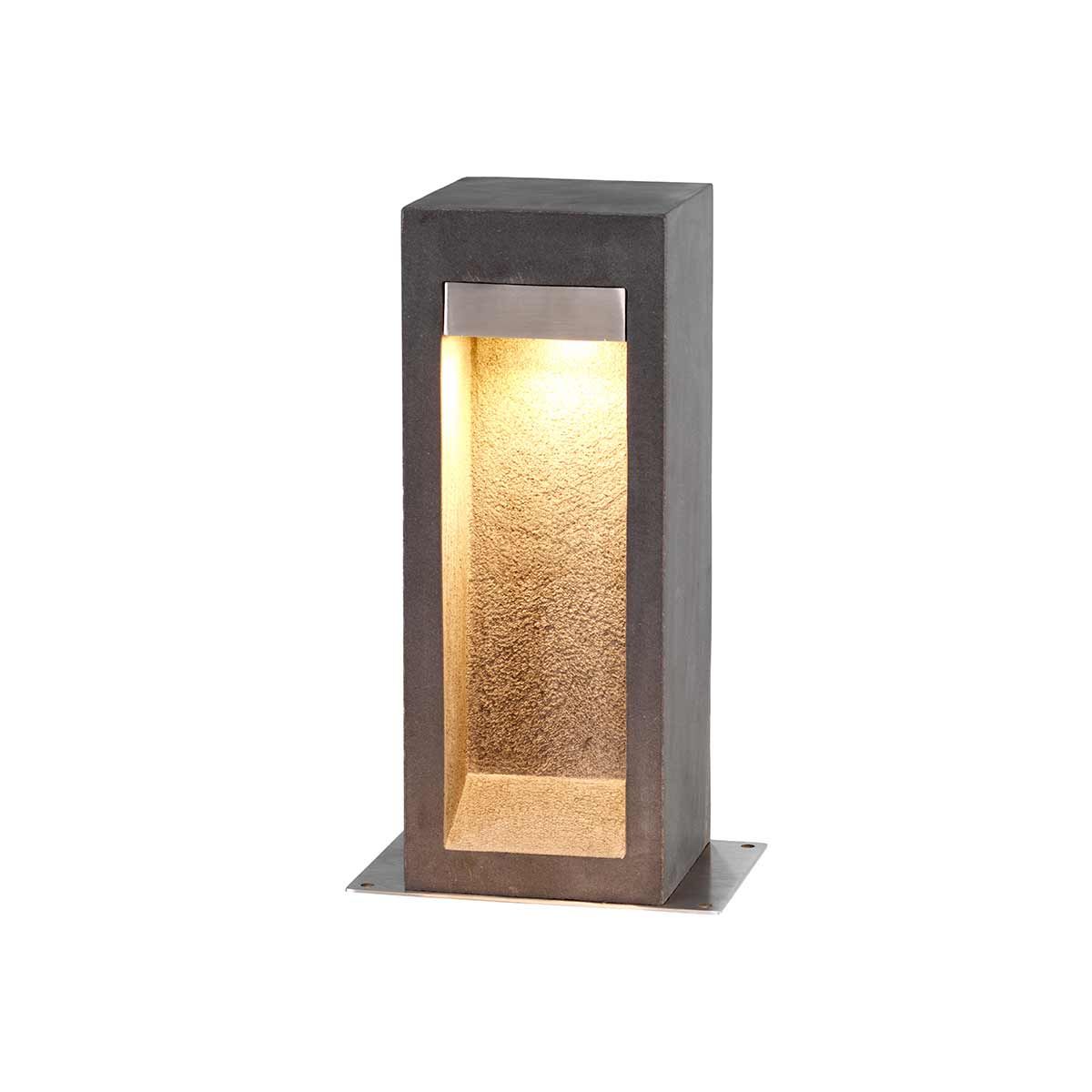 Parkstone Medium LED Poller - Basaltstein mit Edelstahl - Elsteadlighting - PARKSTONE - BOL - B