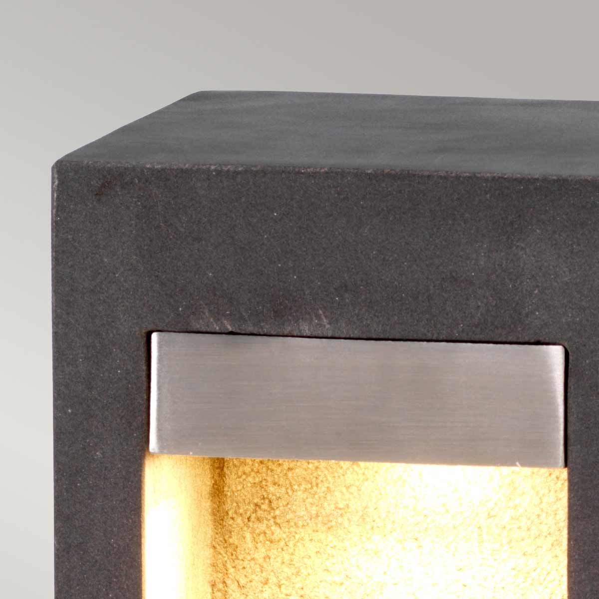 Parkstone Medium LED Poller - Basaltstein mit Edelstahl - Elsteadlighting - PARKSTONE - BOL - B