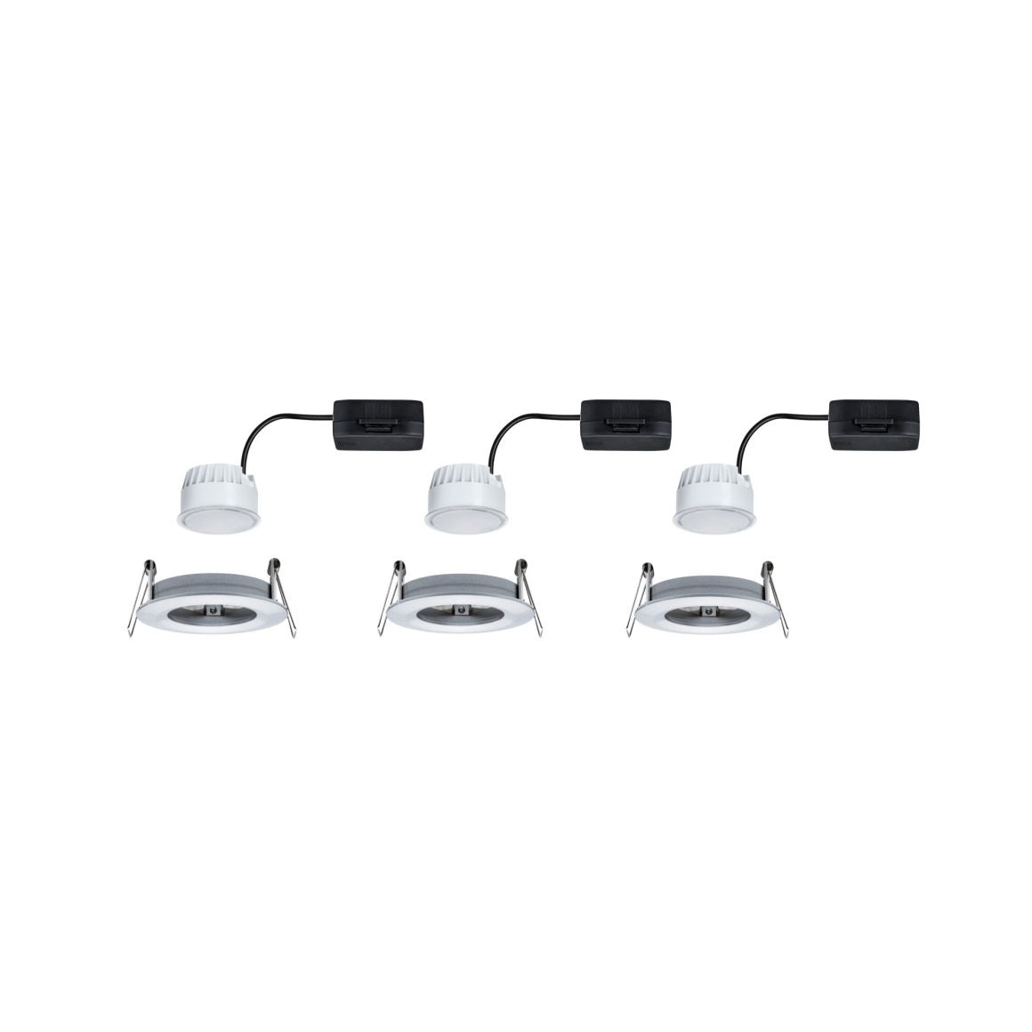 EBL Set Nova Coin rund starr LED 3x6,5W2700K 230V Alu ged/Alu Einbaustrahler - Paulmann - leuchtengrosshandel24