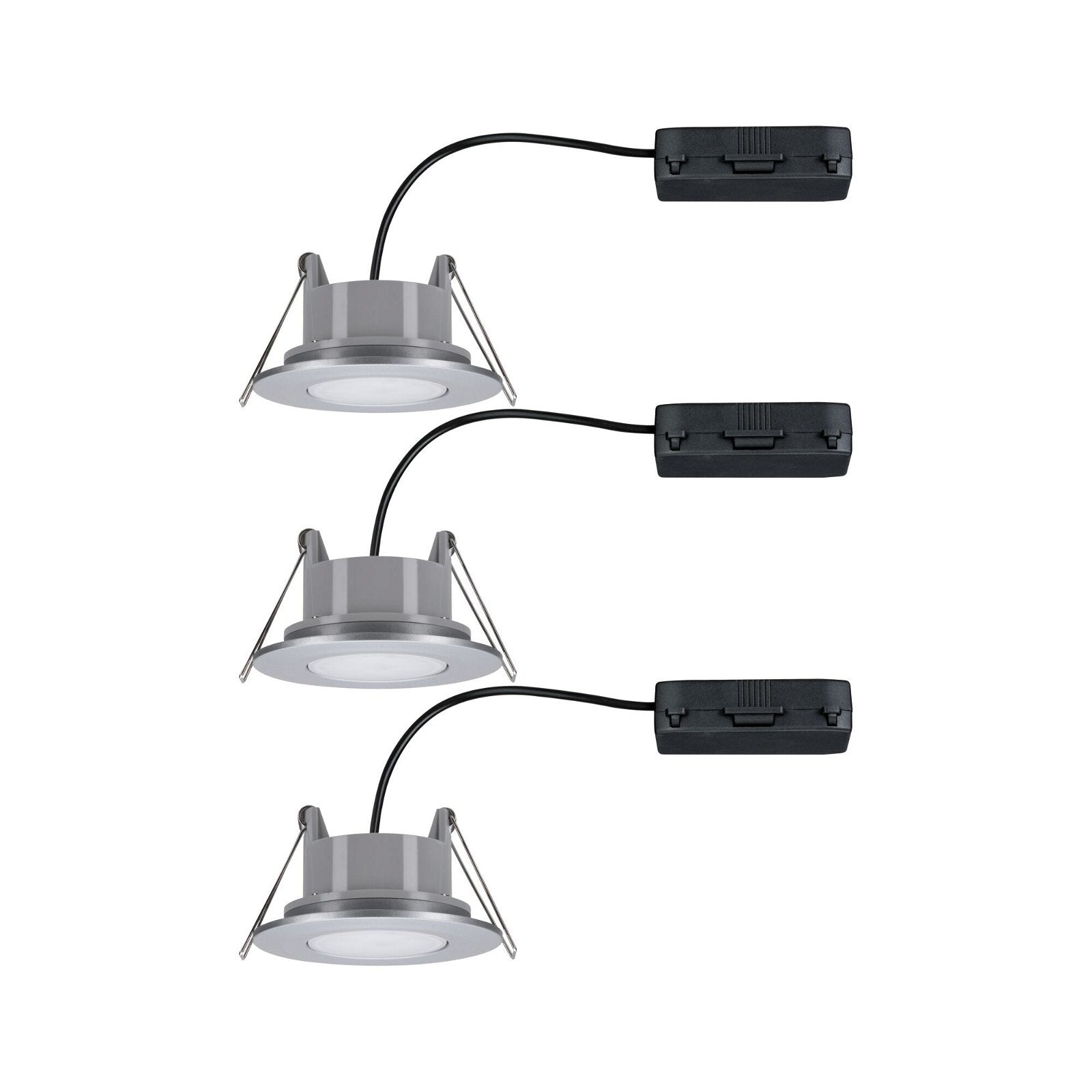 HomeSpa LED Einbauleuchte Calla 3er-Set schwenkbar IP65 rund 90mm 30° 3x5W 3x430lm 230V White Switch Chrom matt