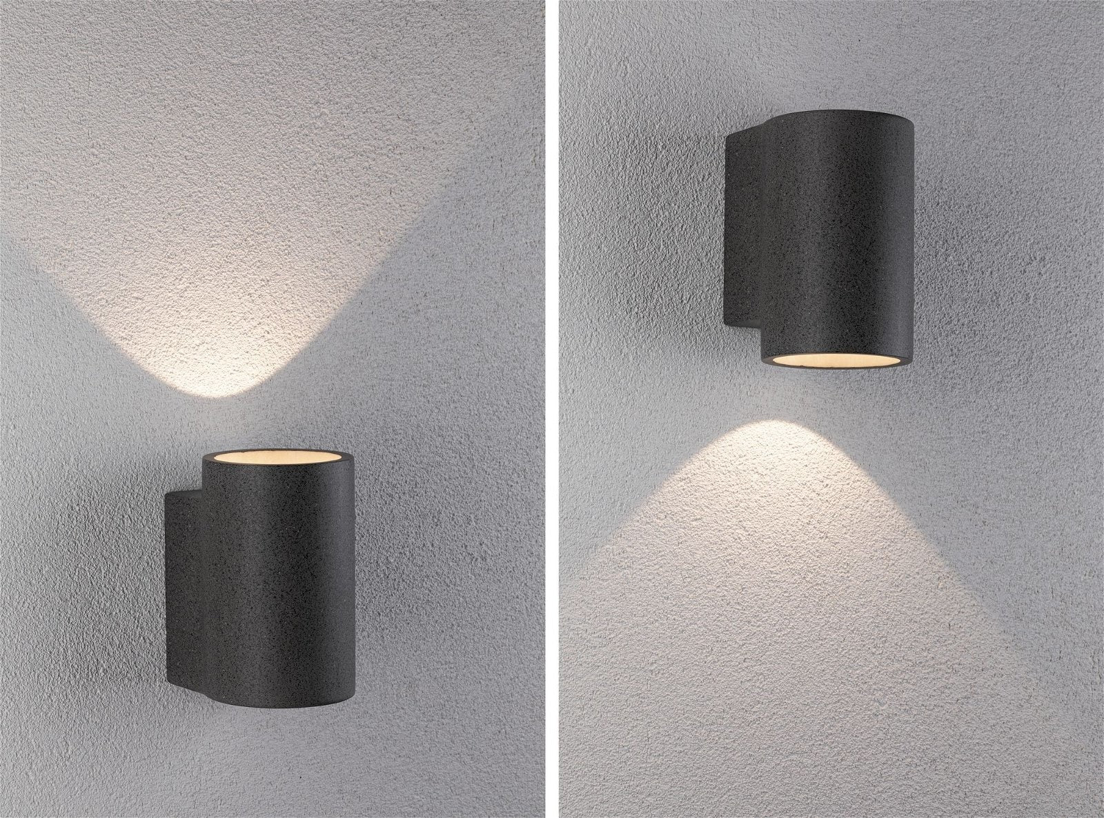 LED Außenwandleuchte Concrea IP65 110x135mm 3000K 6,8W 300lm 230V Schwarzer Sandstein Beton