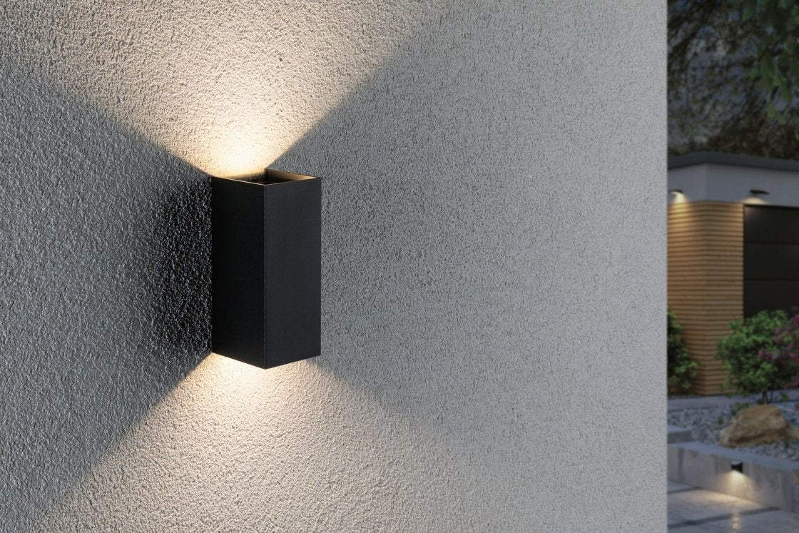LED Außenwandleuchte Flame IP44 eckig 65x70mm 3000K 2x2,8W 2x290lm 230V Anthrazit Aluminium