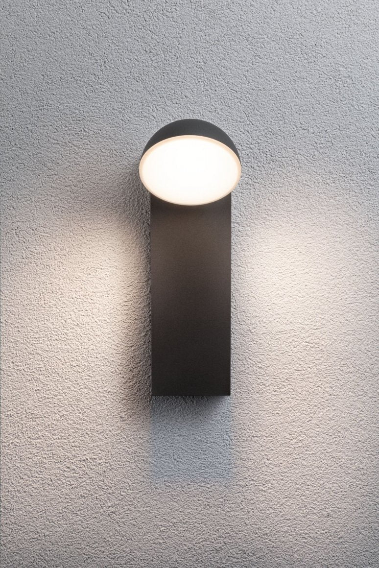 LED Außenwandleuchte Puka seewasserresistent IP44 rund 110x125mm 3000K 8,5W 460lm 230V Anthrazit Aluminium
