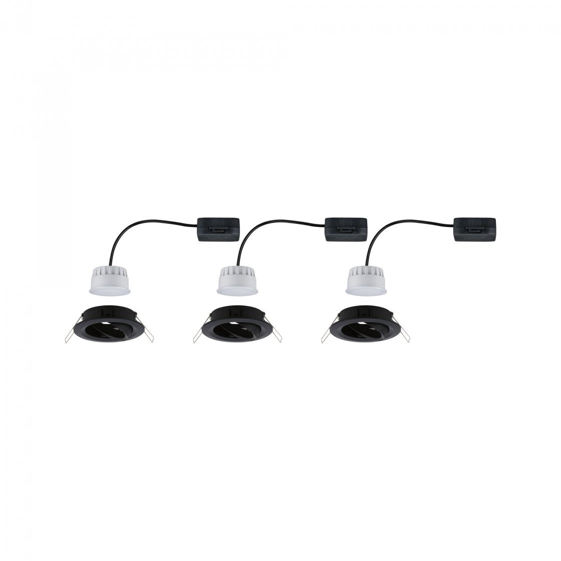 LED Einbauleuchte Nova Coin Basisset schwenkbar rund 84mm 50° Coin 3x6,5W 3x460lm 230V 2700K Schwarz matt