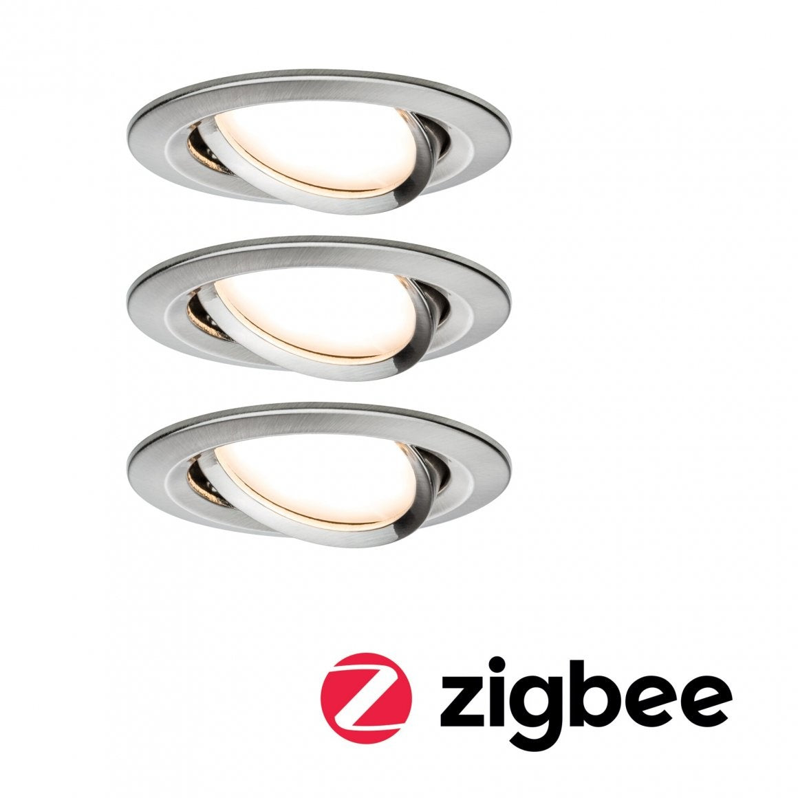 LED Einbauleuchte Nova Plus Coin Basisset schwenkbar rund 84mm 50° Coin 3x6W 3x470lm 230V dimmbar 2700K Eisen gebürstet