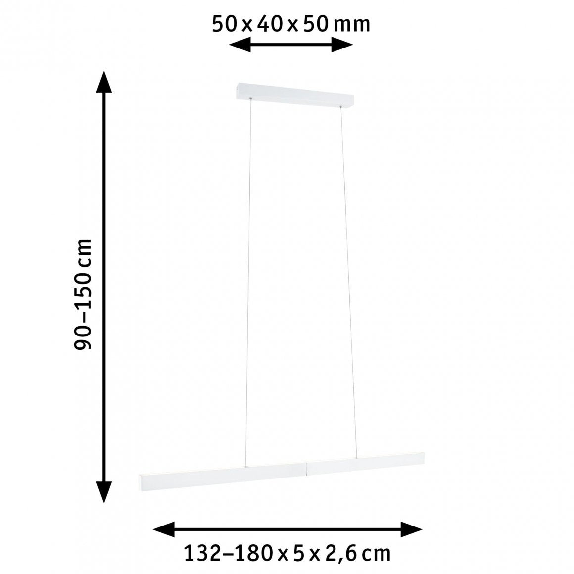 LED Pendelleuchte Aptare 2700K 2.050lm / 2.050lm 2x18 / 1x18W Schwarz dimmbar