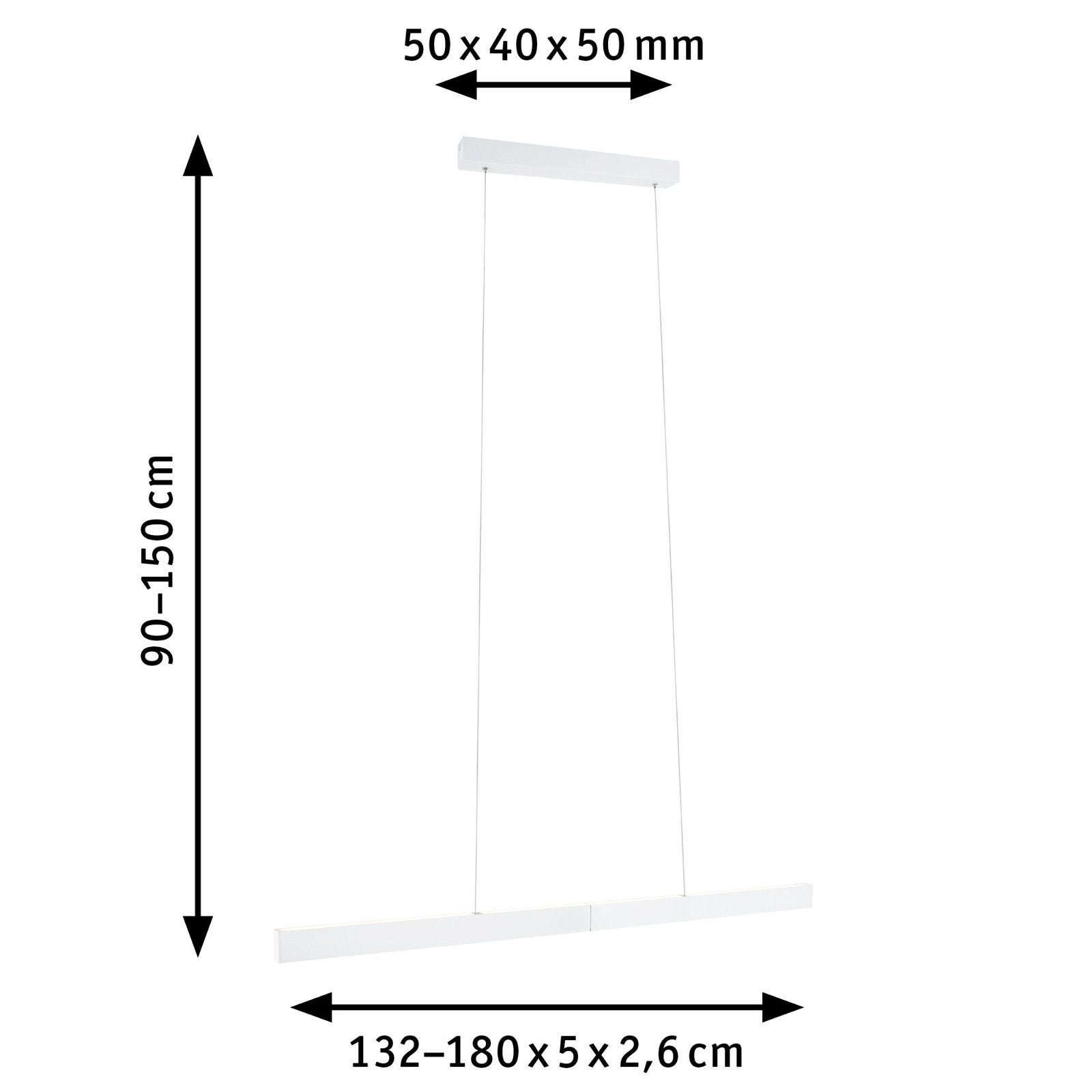LED Pendelleuchte Aptare 2700K 2.050lm / 2.050lm 2x18 / 1x18W Weiß matt dimmbar