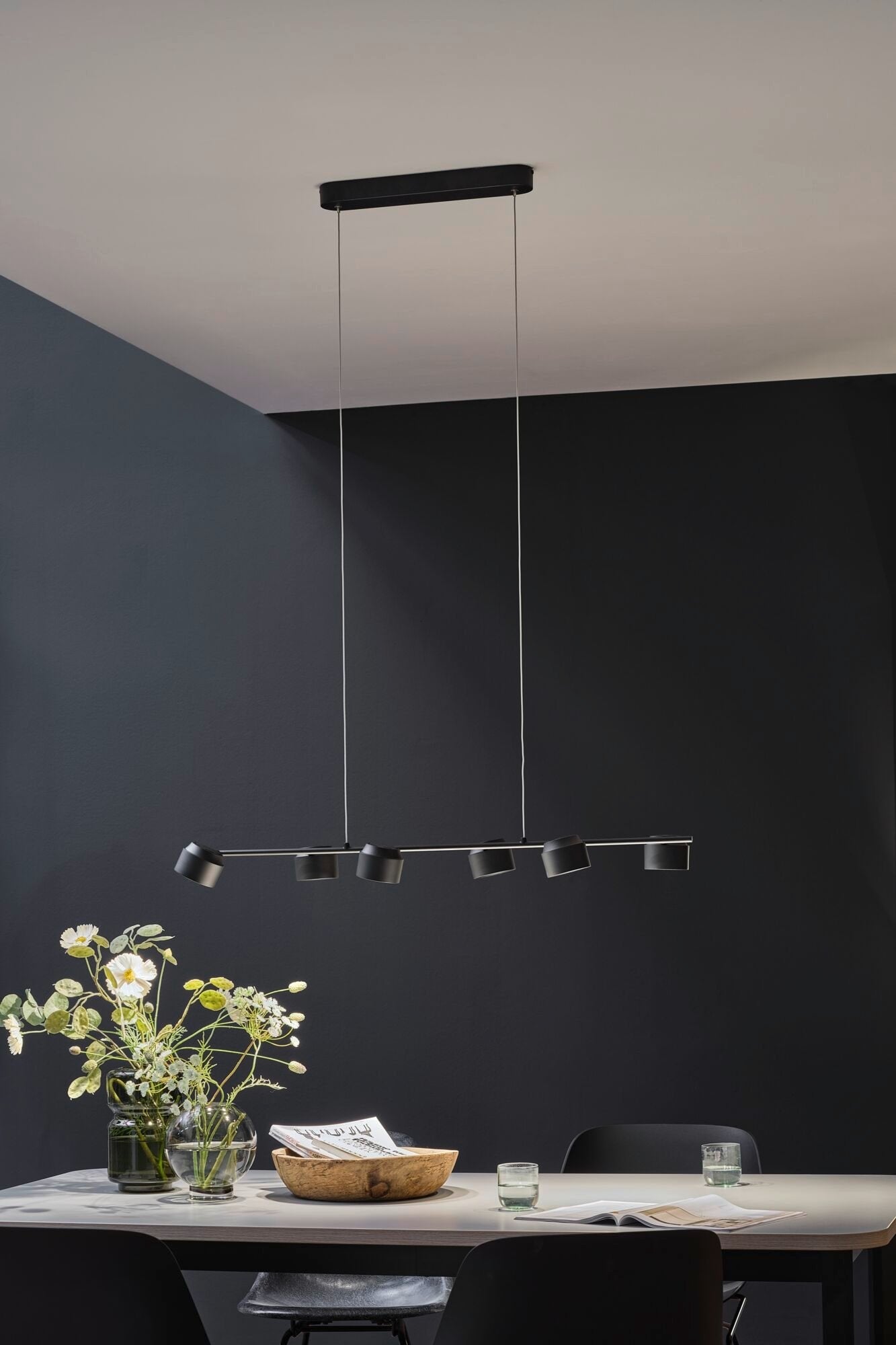 LED Pendelleuchte Puric Pane 6x6W Schwarz
